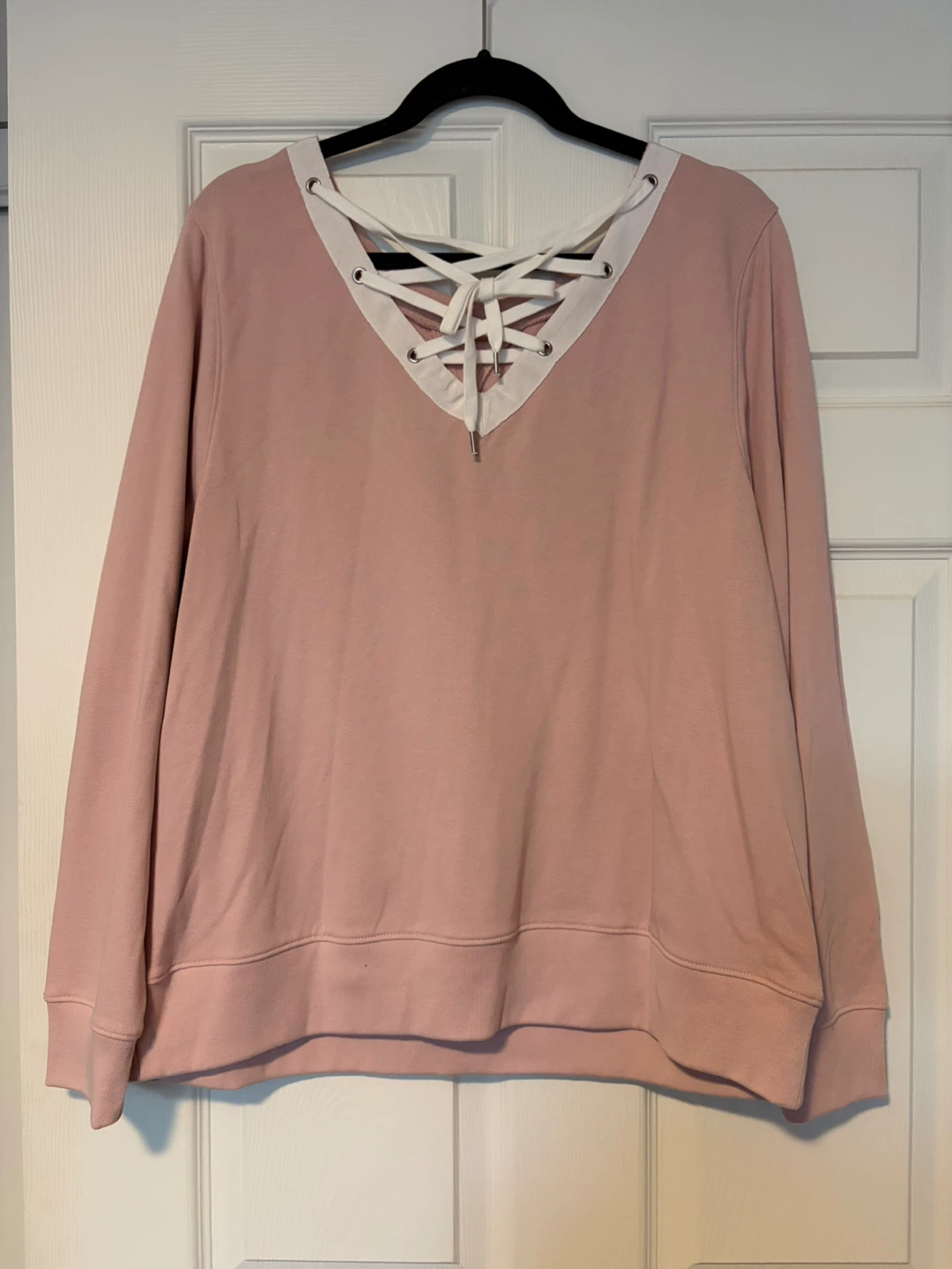 Pink Lace-Up Back Sweatshirt - photo 2