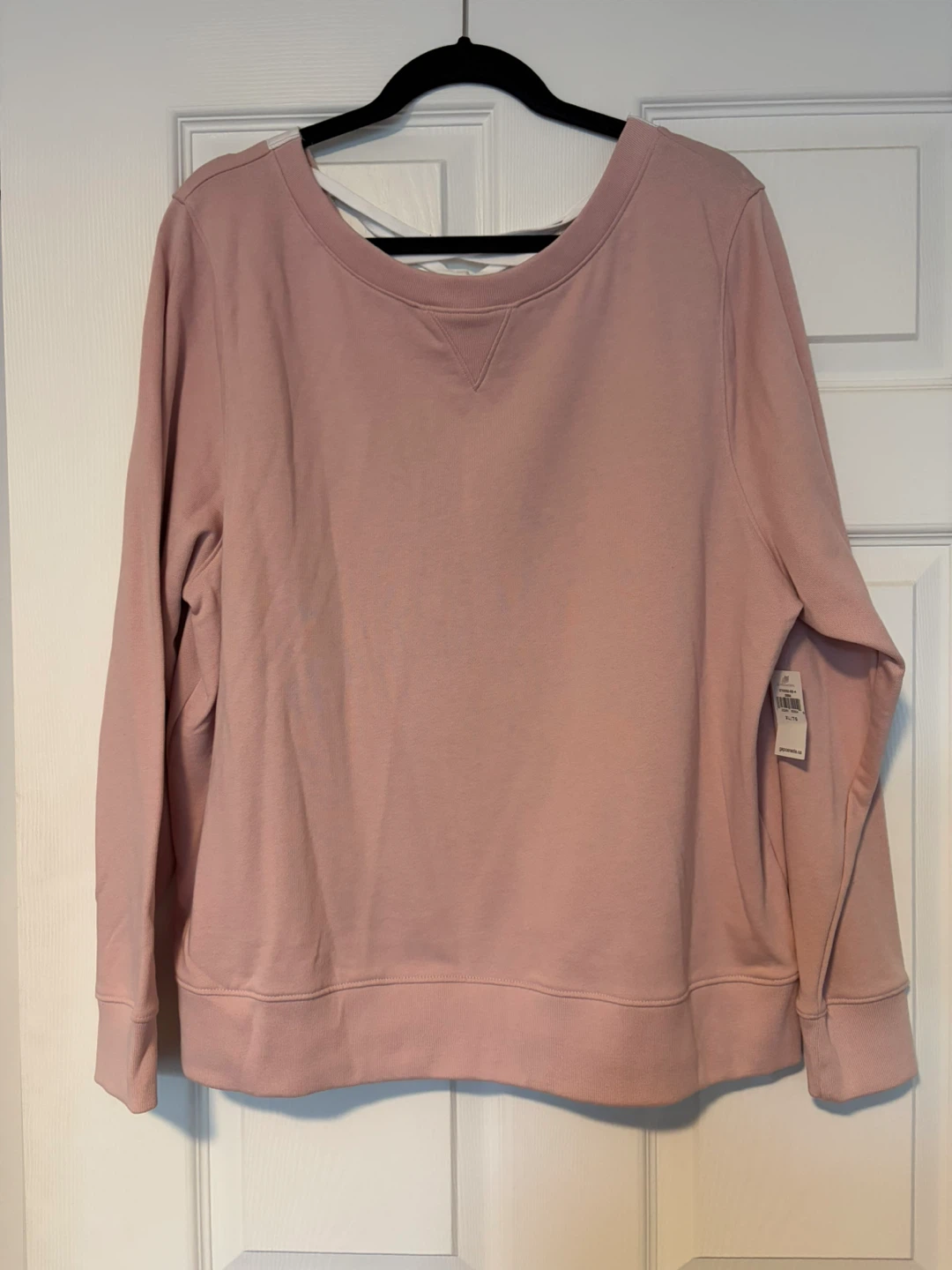 Pink Lace-Up Back Sweatshirt