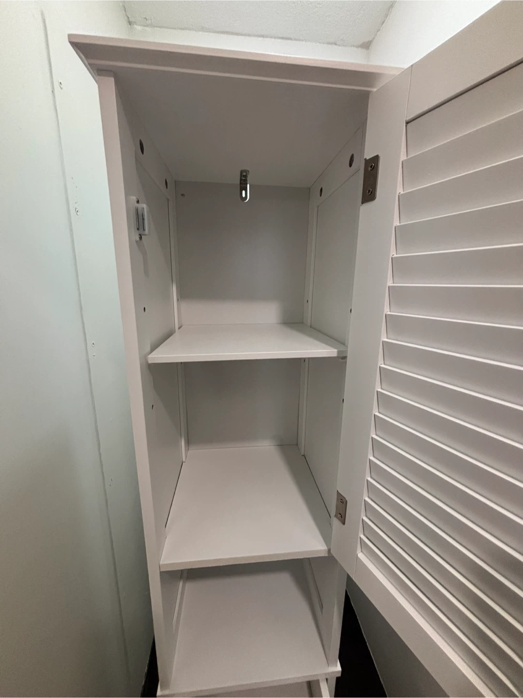 🏆 White Tall Storage Cabinet with Drawer and Doors - photo 3
