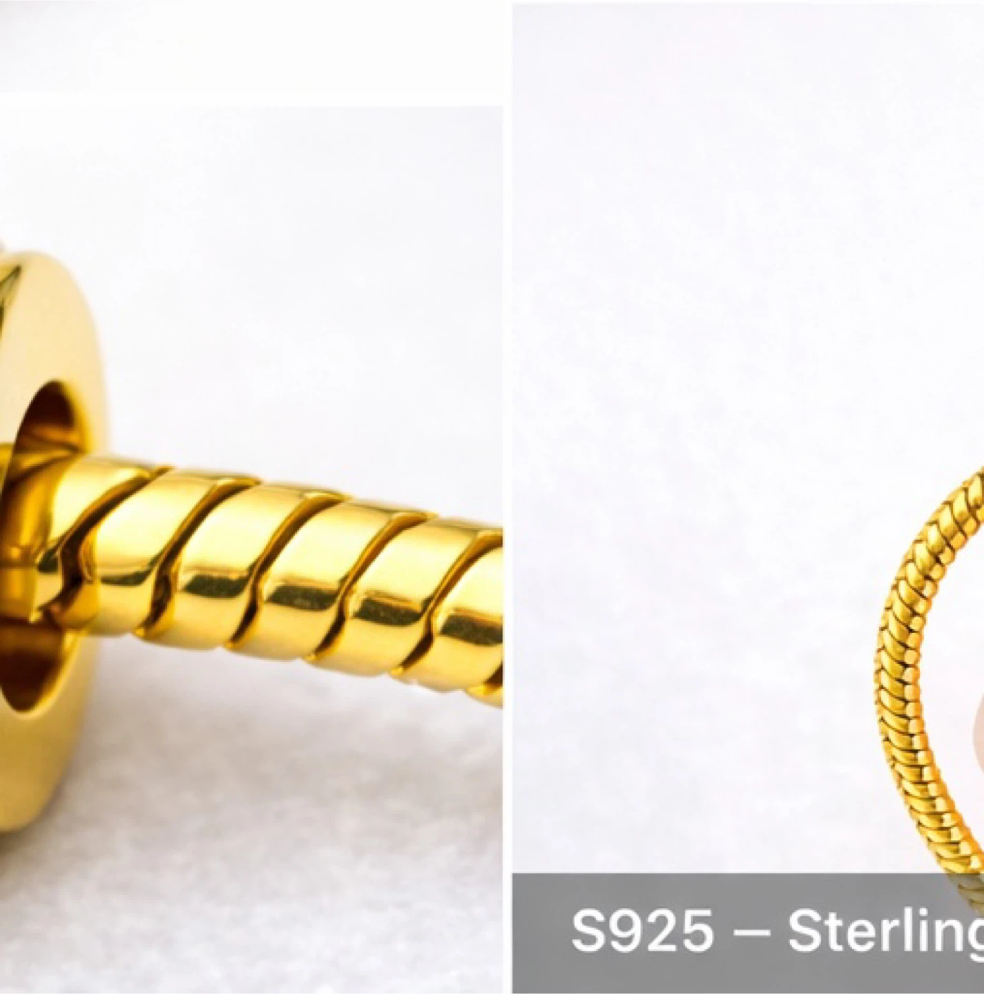 Gold Charm Bracelet with Blue and Clear Stones s925 mark - photo 5