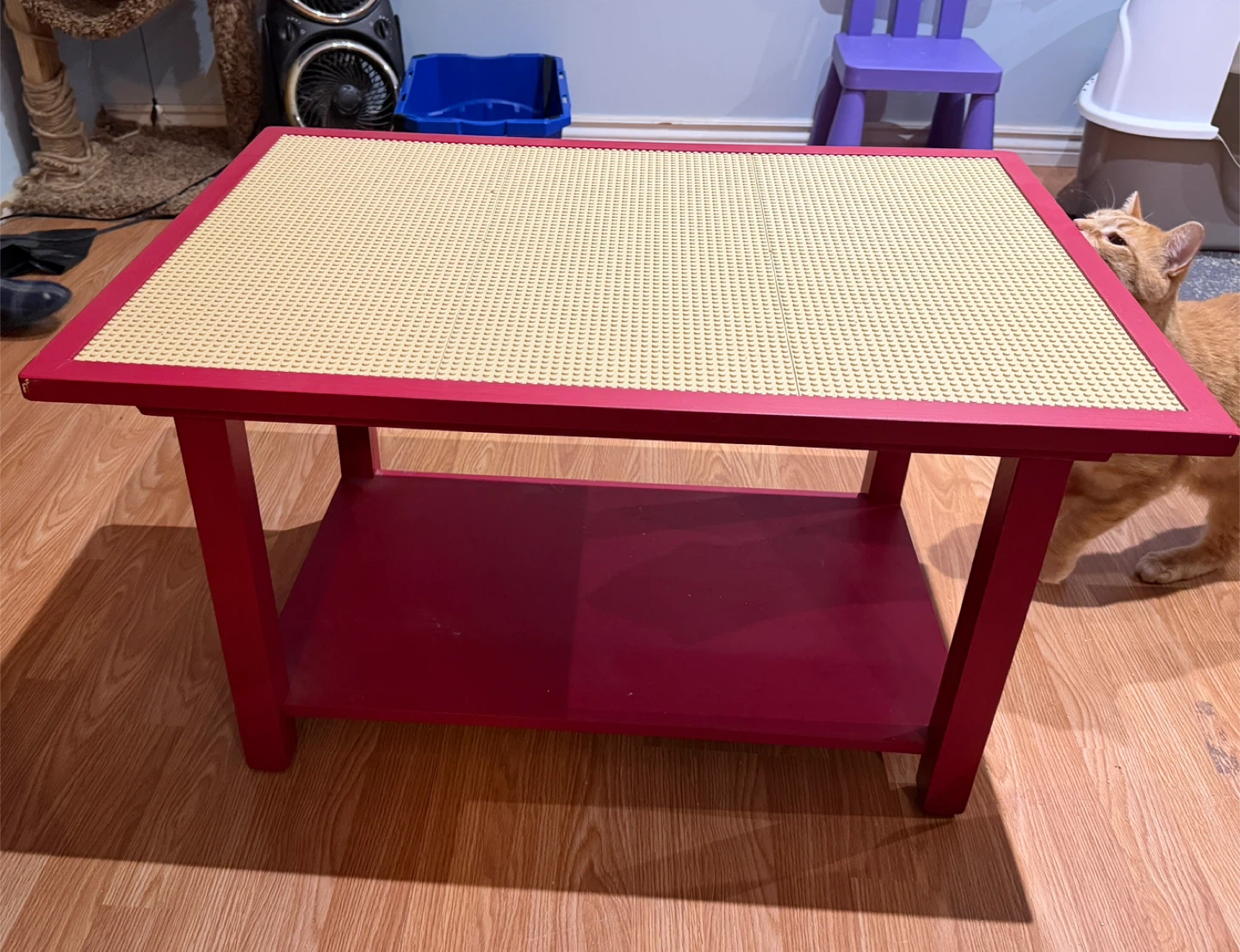 Lego Table with 3 containers of Lego