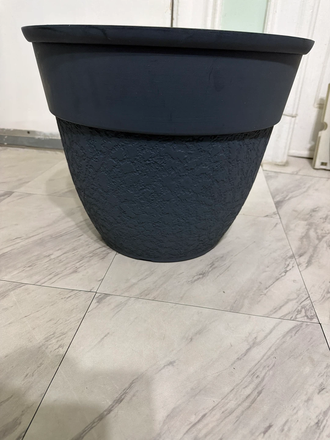 Dark Gray Textured Planter Pot