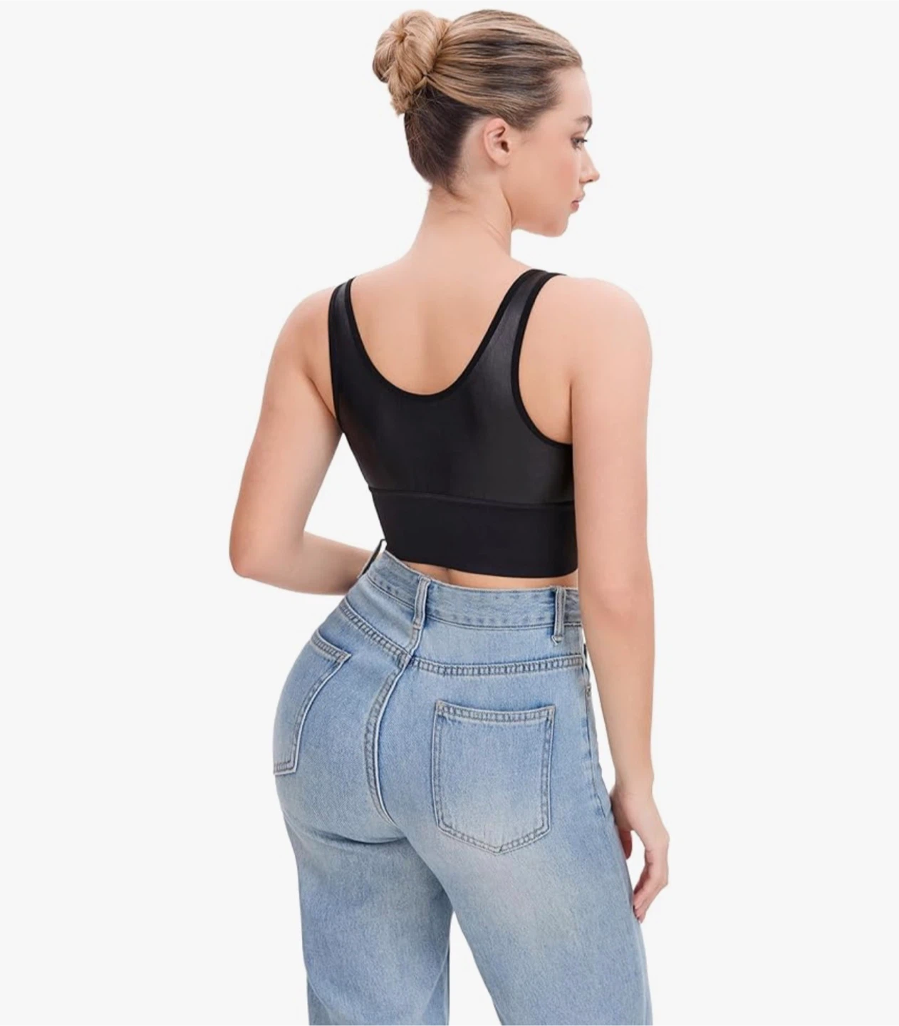 Faux Leather Crop Tank Top🏆 - photo 3