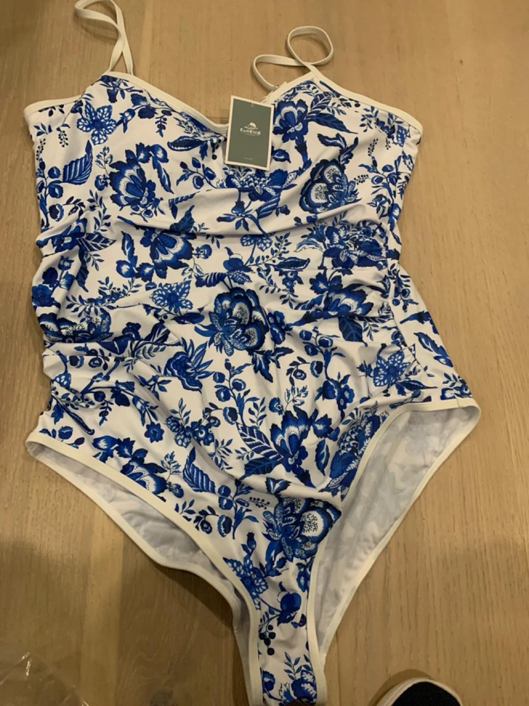 Eomenie Women's Blue Floral Print One-Piece Swimsuit Size 2XL - photo 2