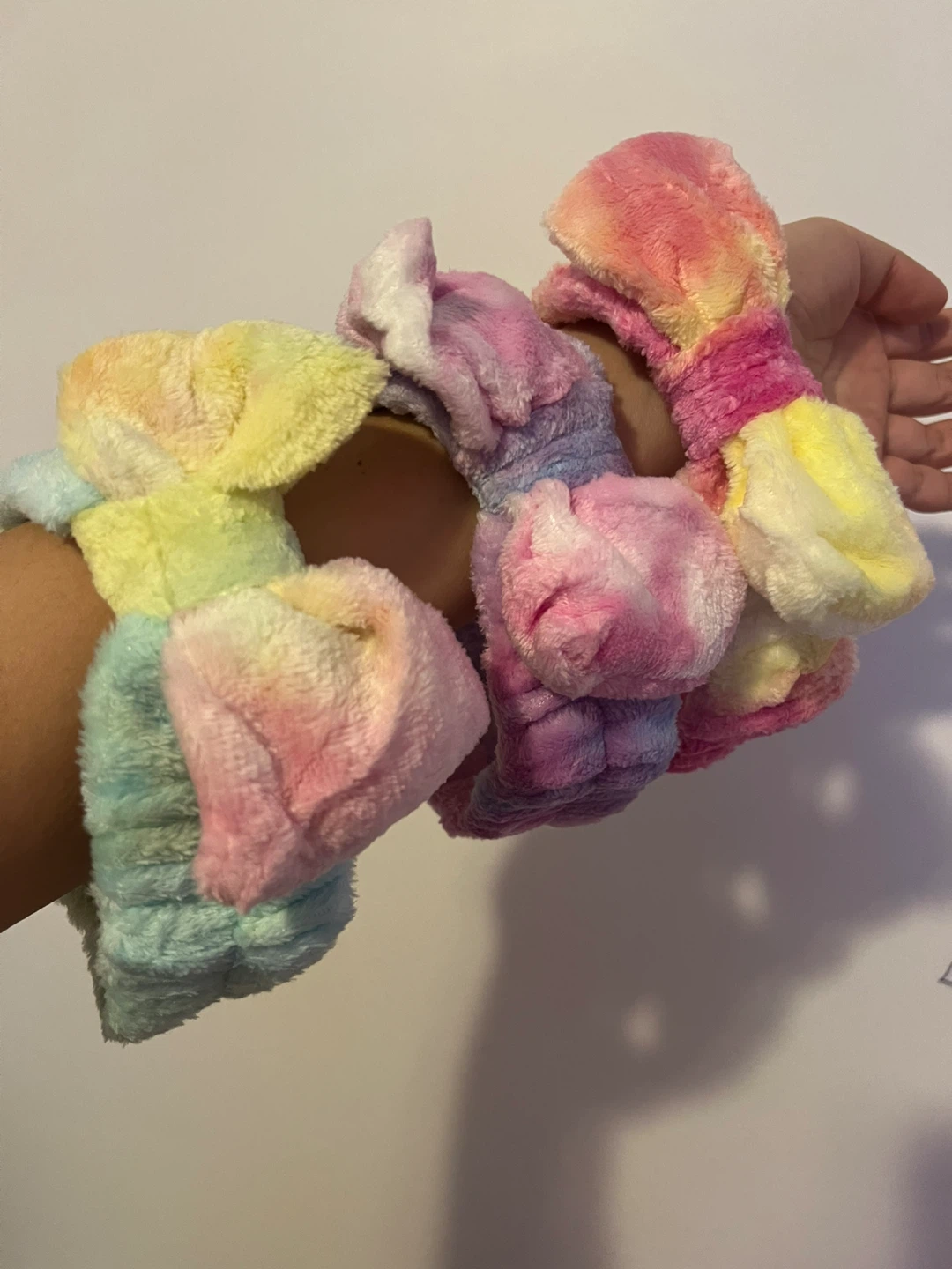 Tie-Dye Plush Headbands with Bows