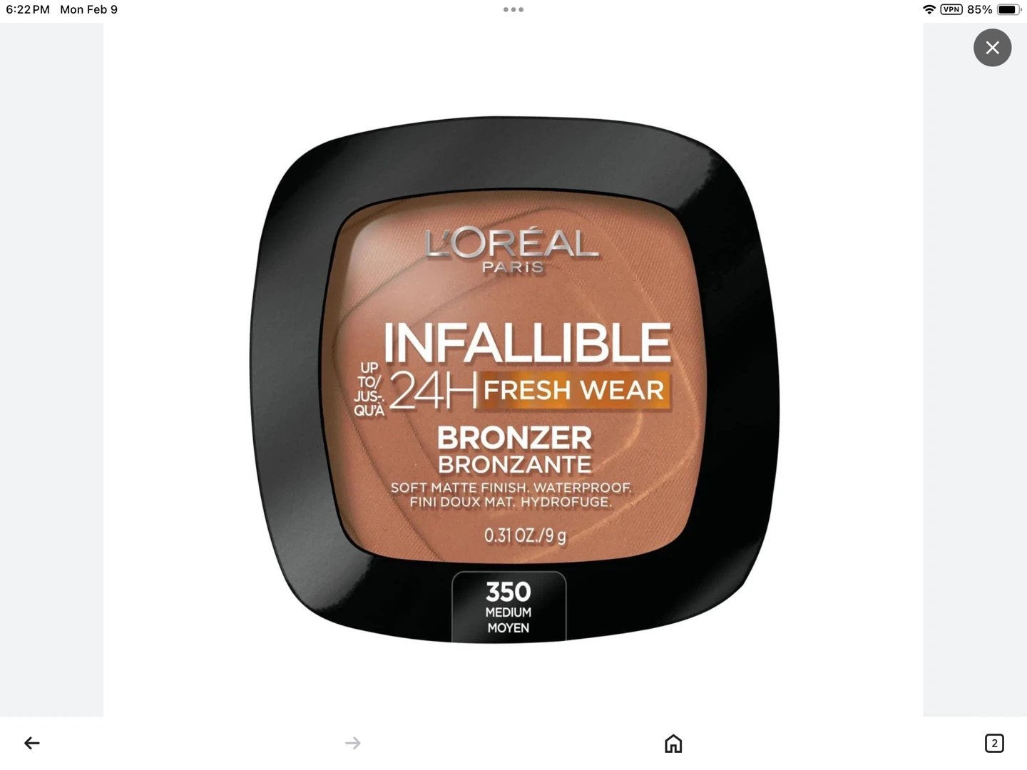 L'Oréal Paris Infallible 24H Fresh Wear Bronzer - photo 2
