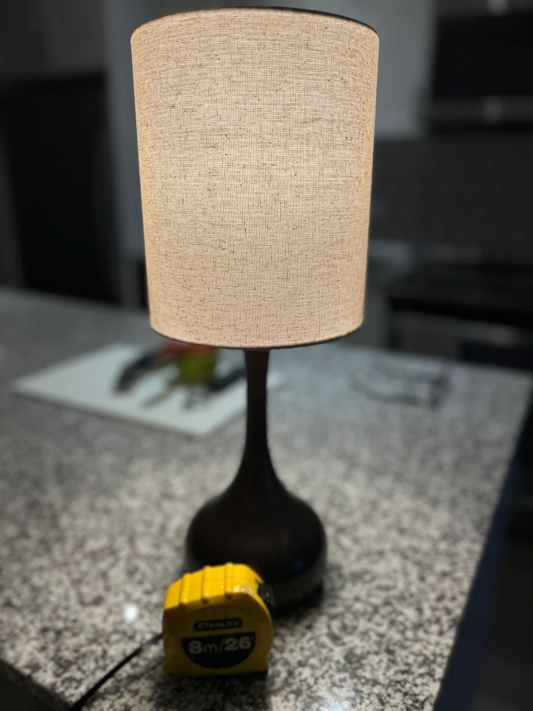 Table Lamp with Neutral Linen Shade