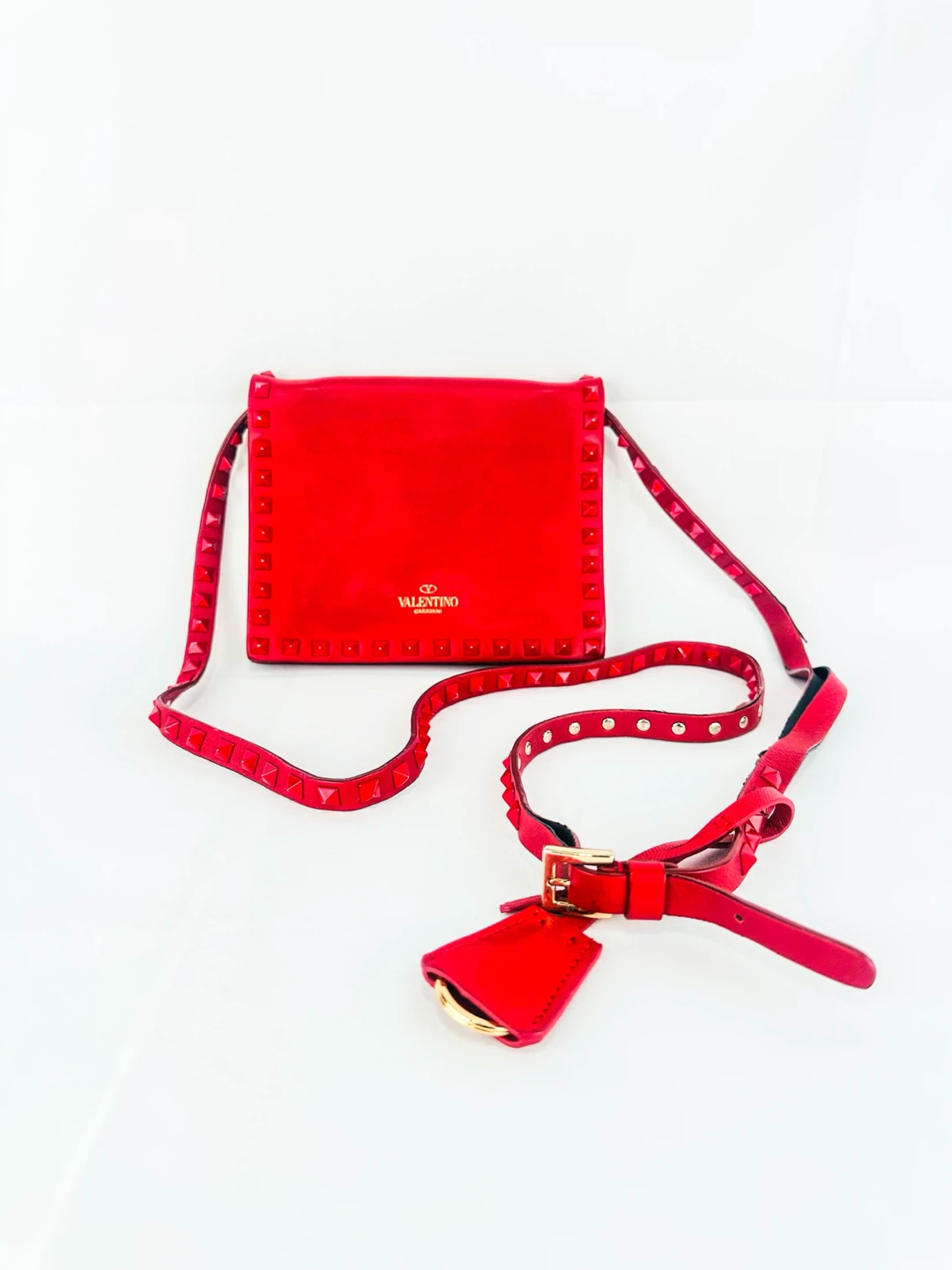 Valentino Garavani Rockstud Rouge Leather Shoulder Bag