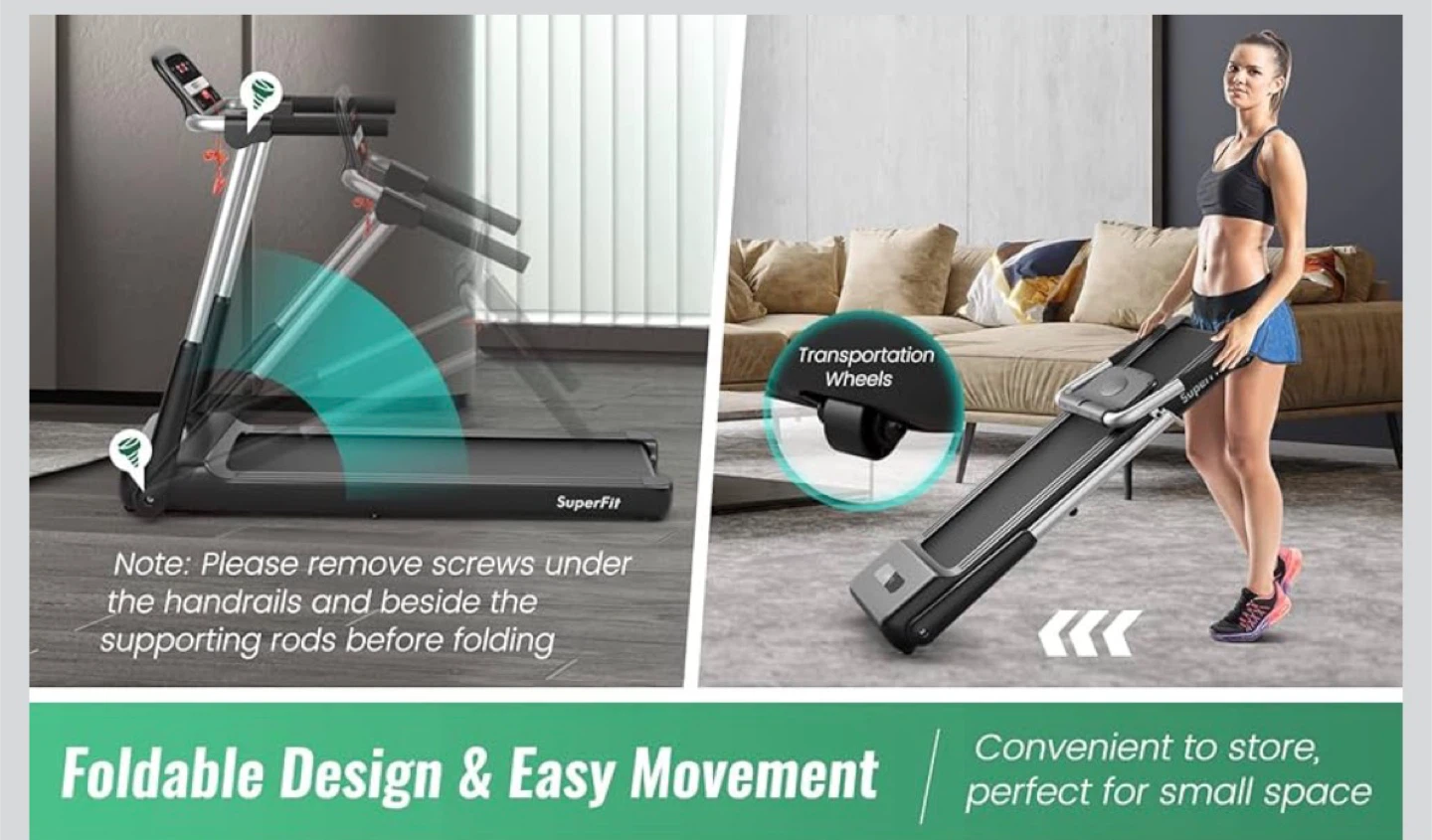 SuperFit Foldable Treadmill - photo 3