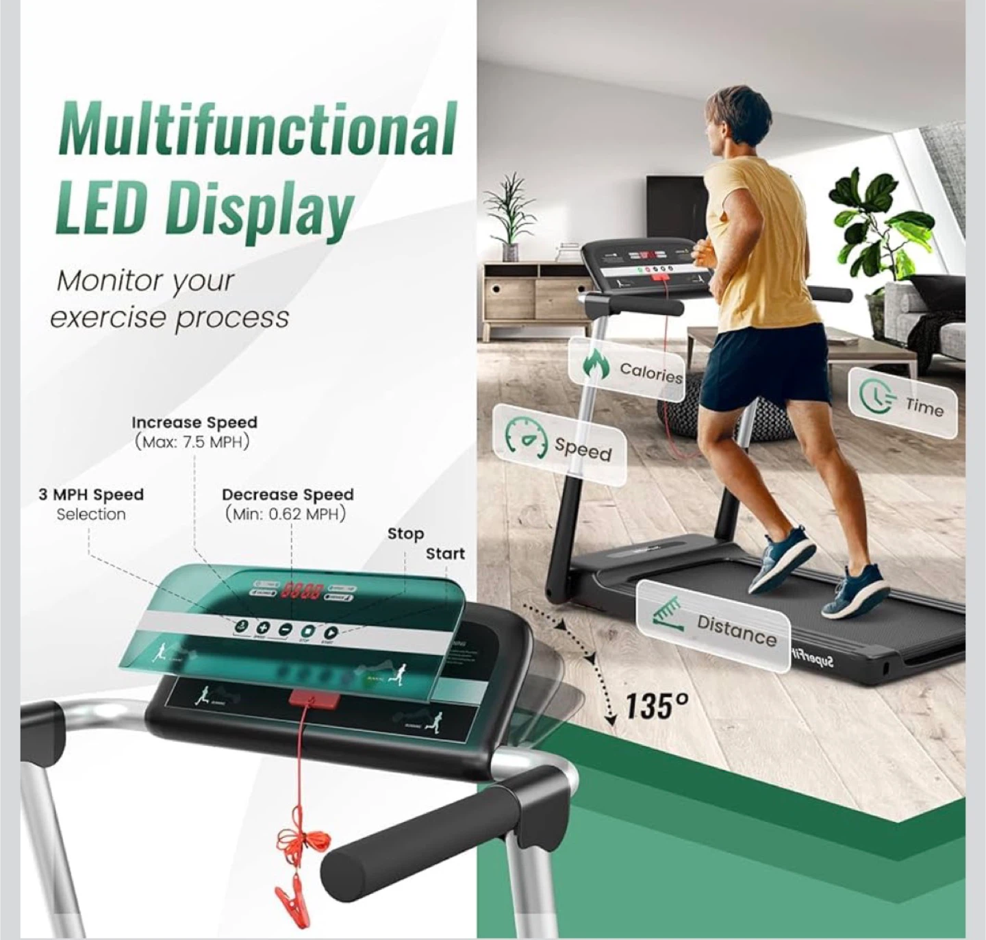 SuperFit Foldable Treadmill - photo 2