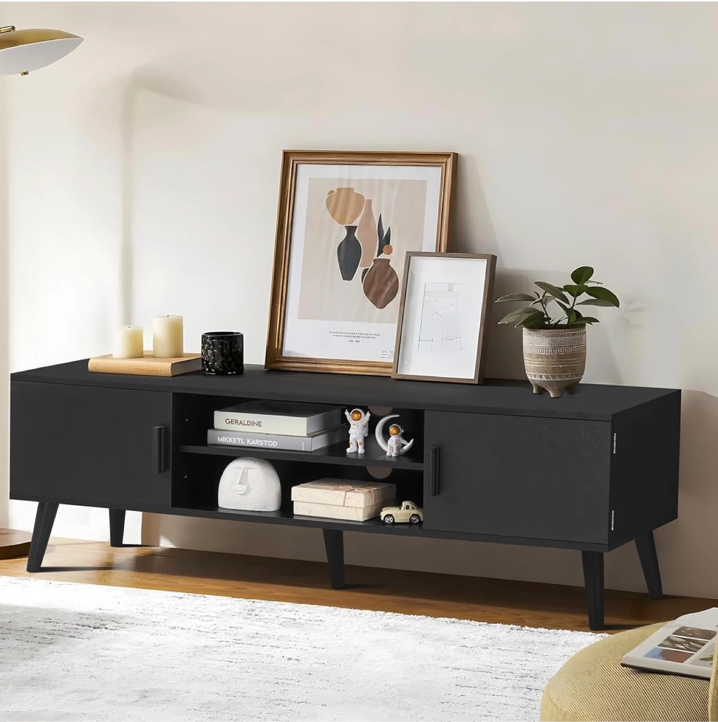 Black TV Stand Console - photo 2