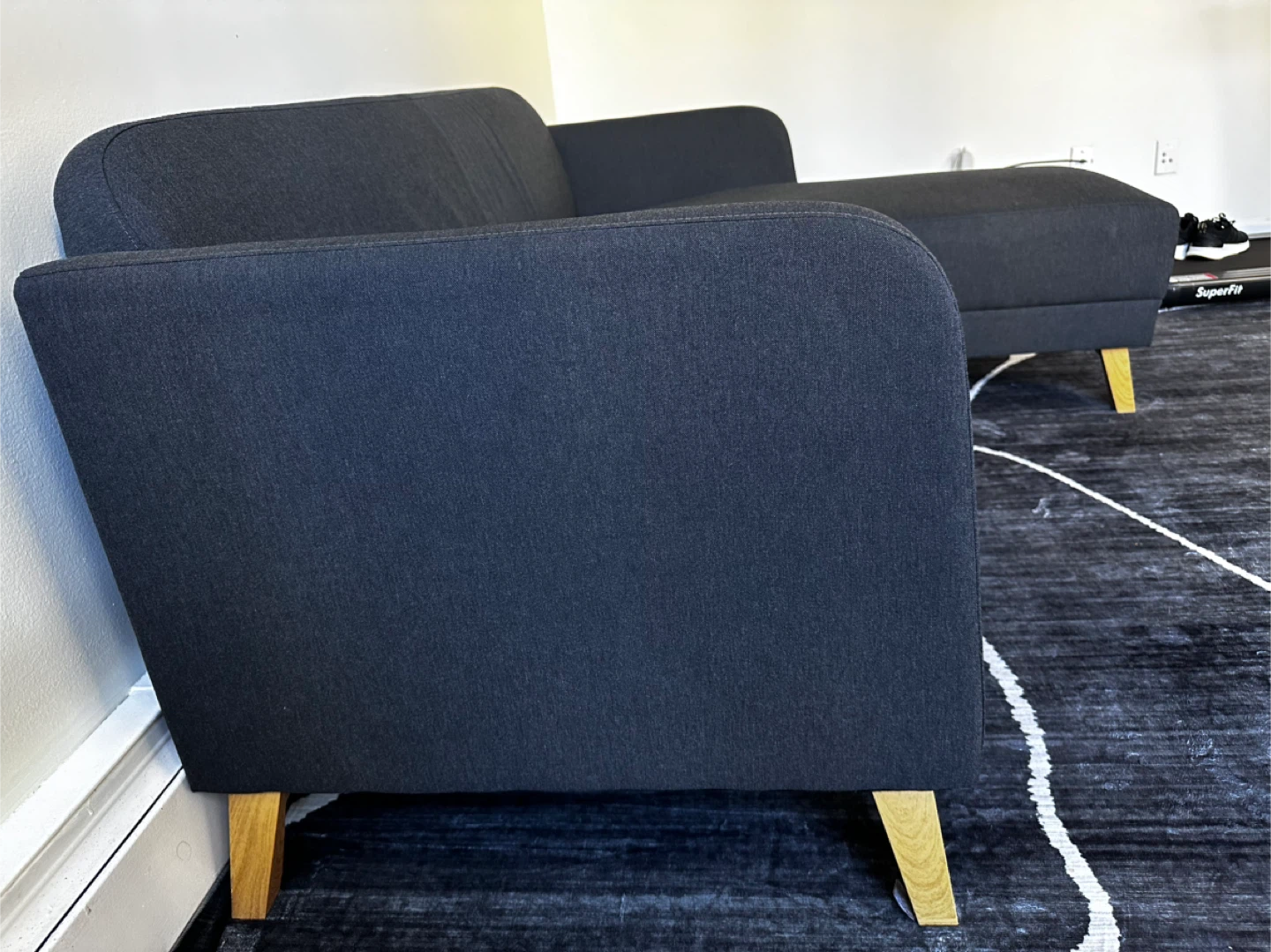 Dark Grey Sectional Sofa with Chaise - photo 2