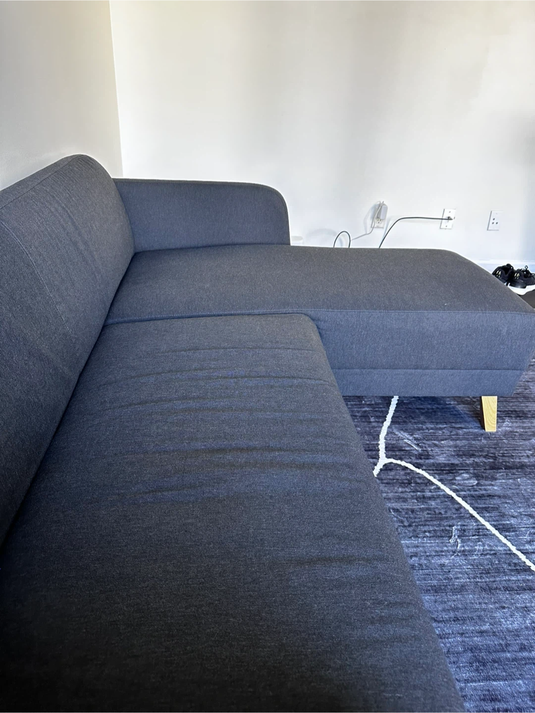 Dark Grey Sectional Sofa with Chaise - photo 3