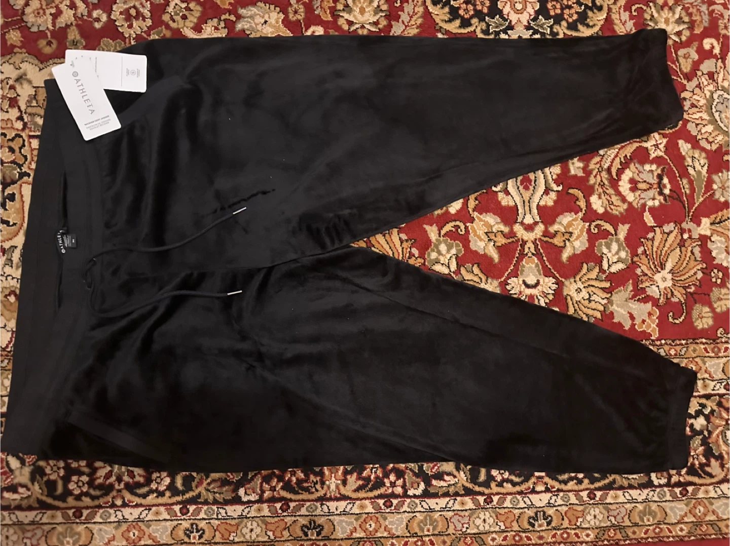 Athleta Black Velour Joggers