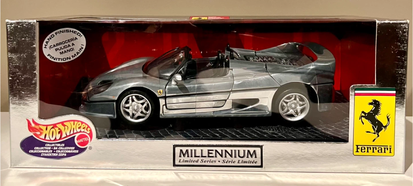 Hot Wheels Silver Ferrari Millennium Ltd Series Die Cast Car 🏆