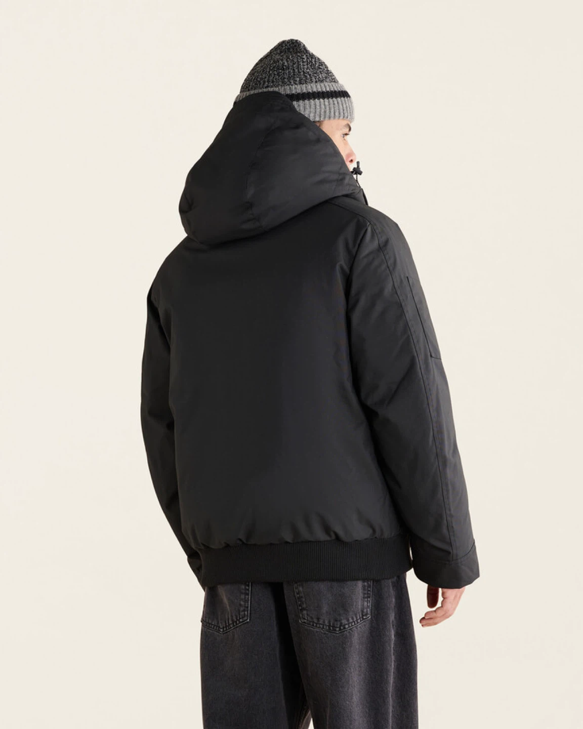 Black Down-Filled Bomber Winter Jacket - photo 4