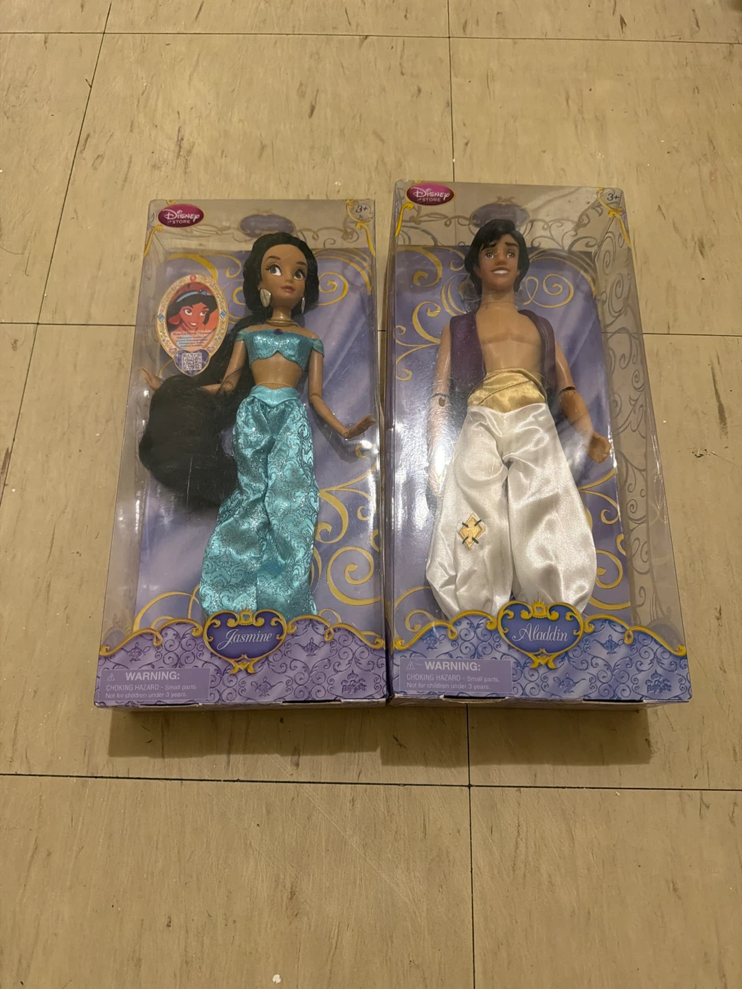 Disney Store Jasmine & Aladdin Dolls