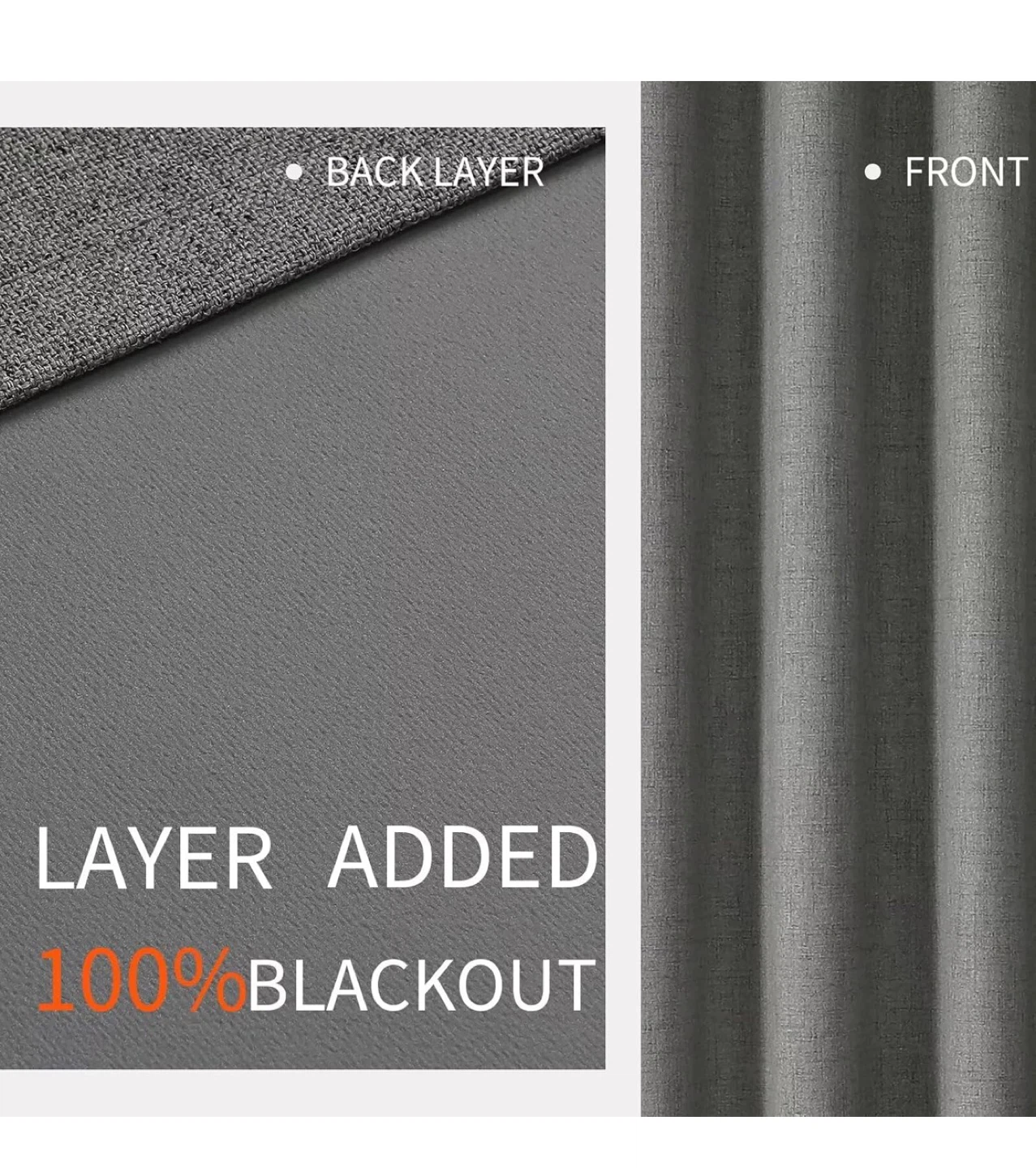 Grey 100% Blackout Grommet Curtain Panel - photo 3