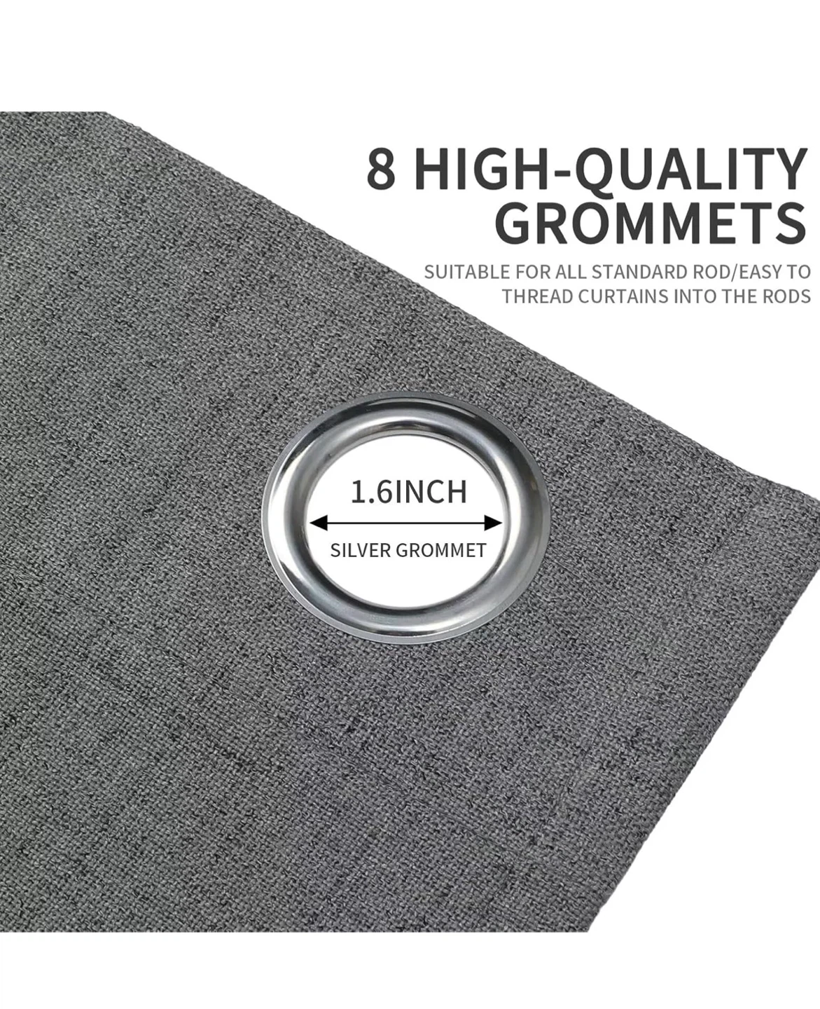 Grey 100% Blackout Grommet Curtain Panel - photo 4