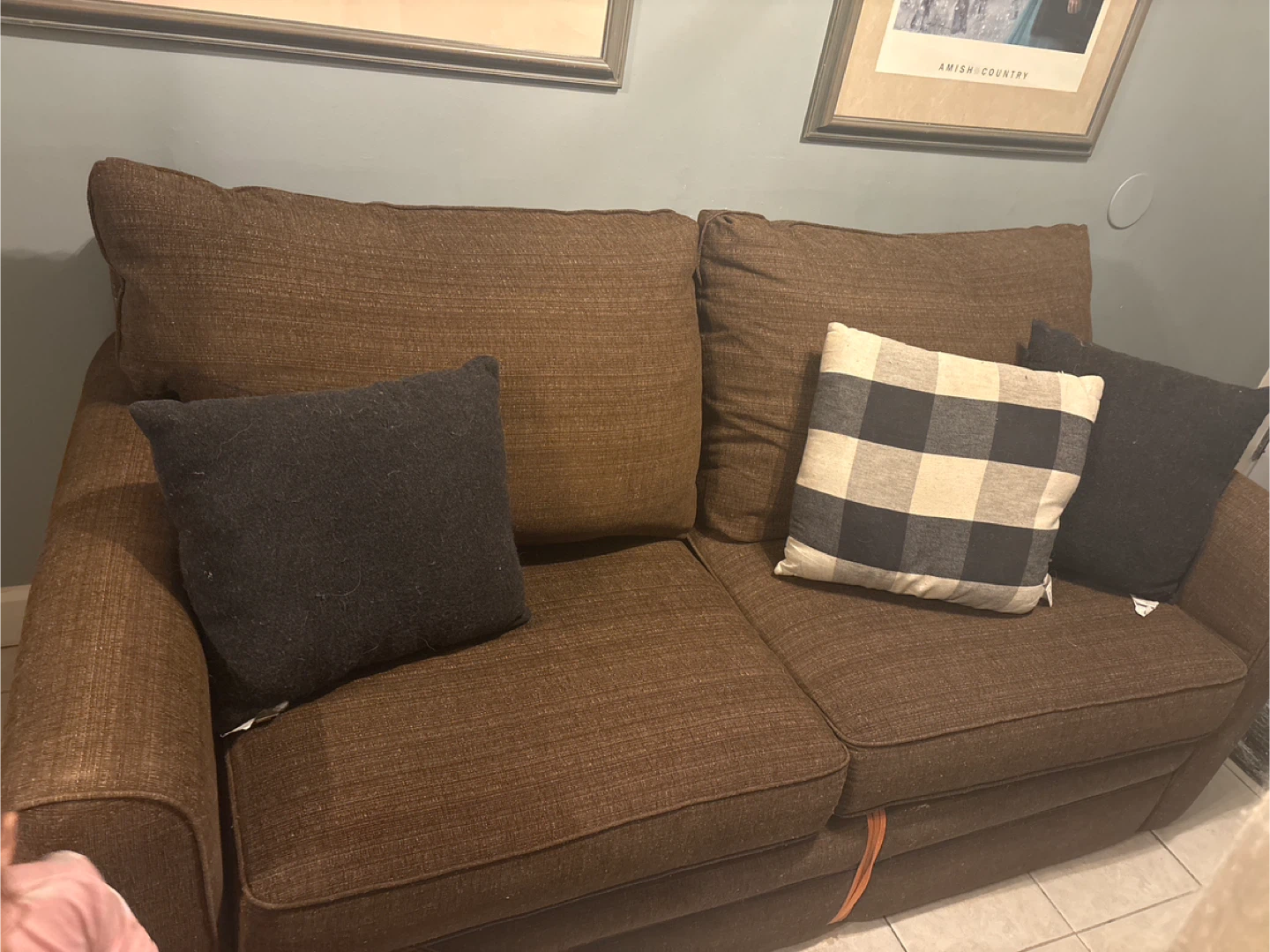 Lay-z-boy Brown Upholstered pull out sofa double