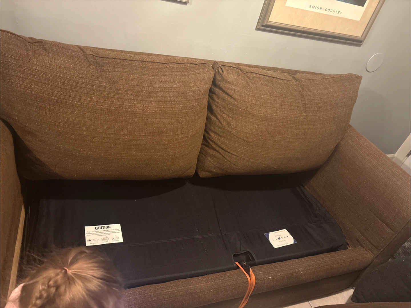Lay-z-boy Brown Upholstered pull out sofa double - photo 2