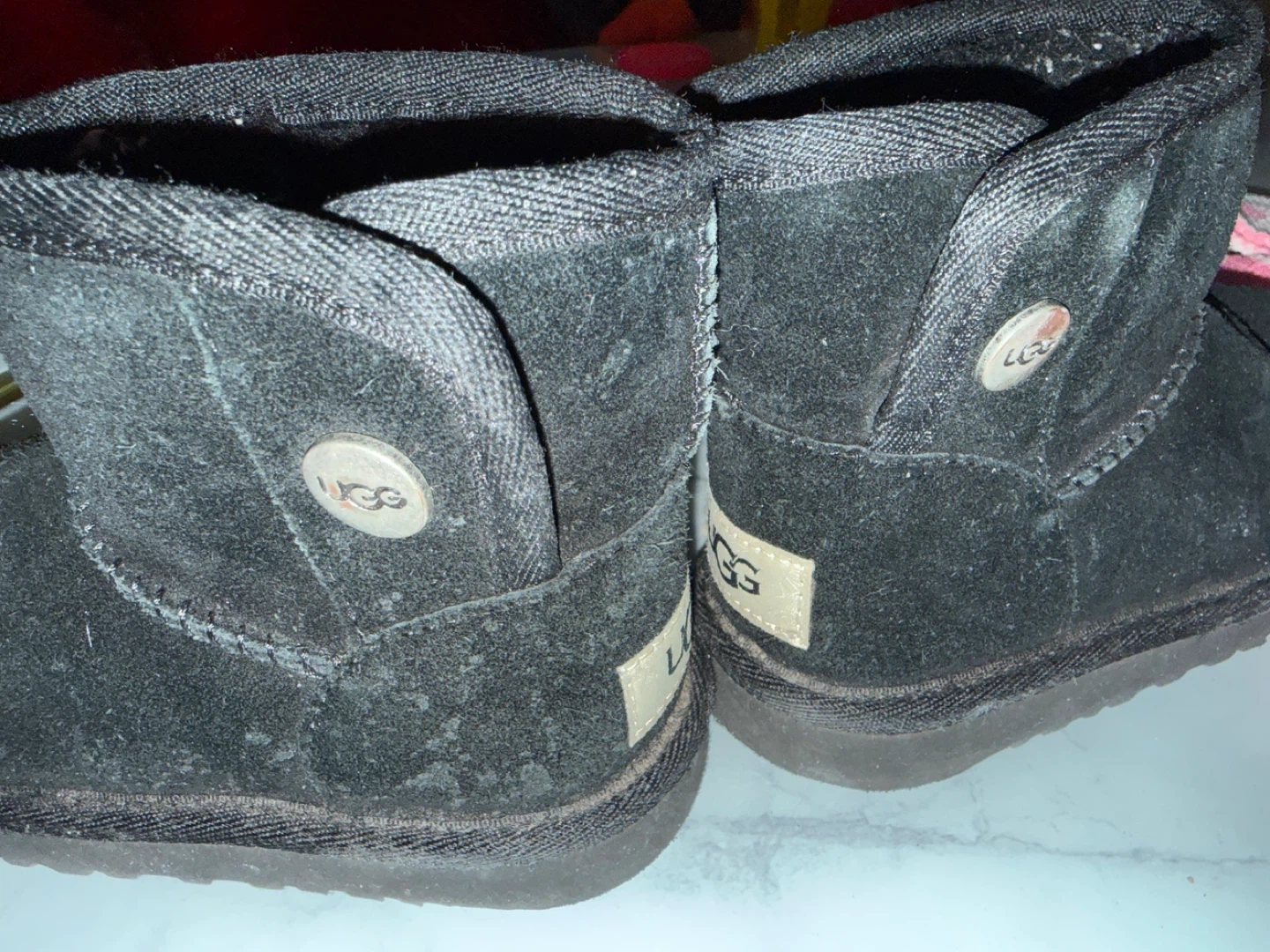 Ugg Black Suede Sheepskin Boots Toddler Size 9 - photo 2