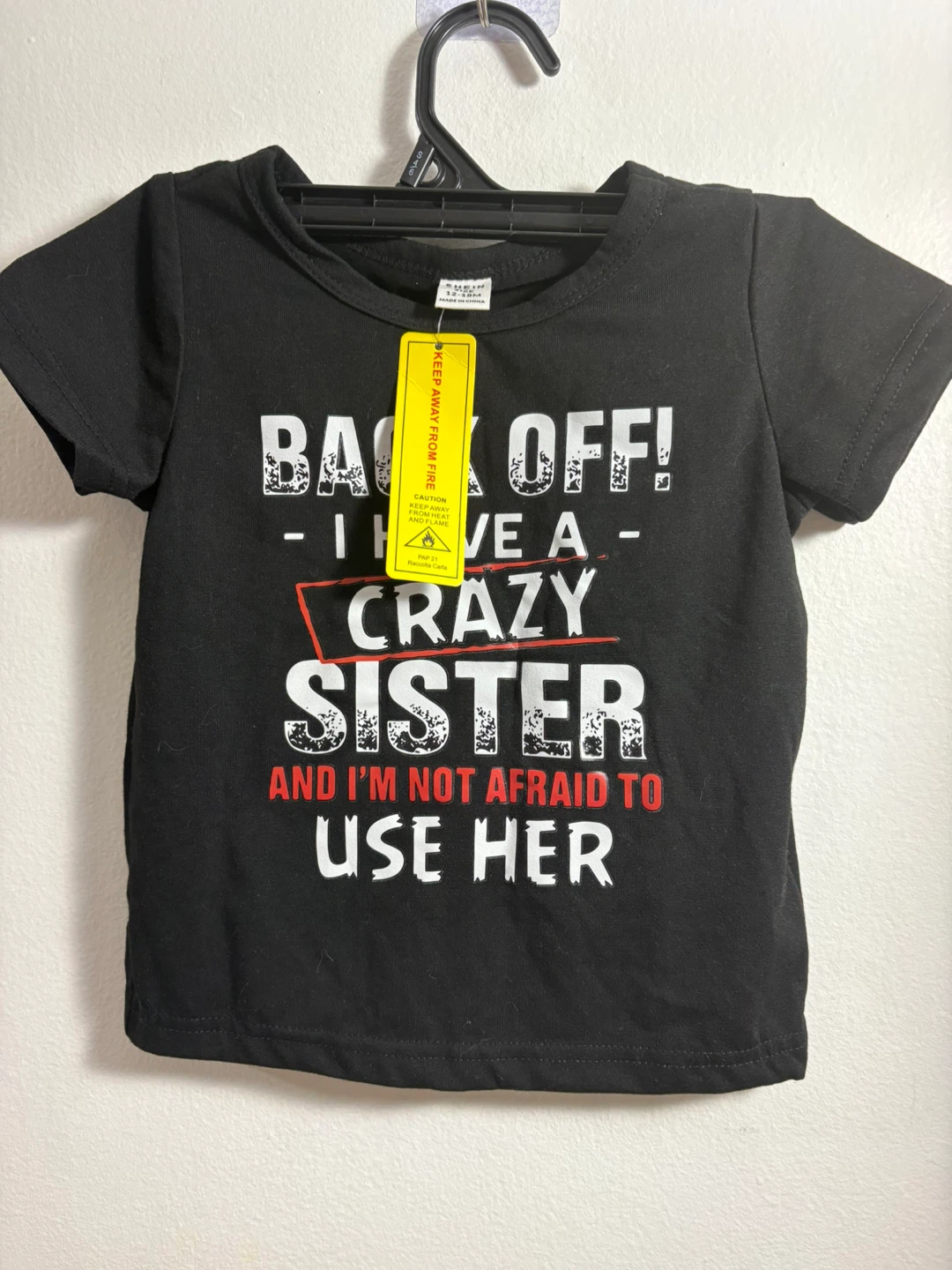 SHEIN Black "I Have a Crazy Sister" T-Shirt Size 12-18M - photo 3