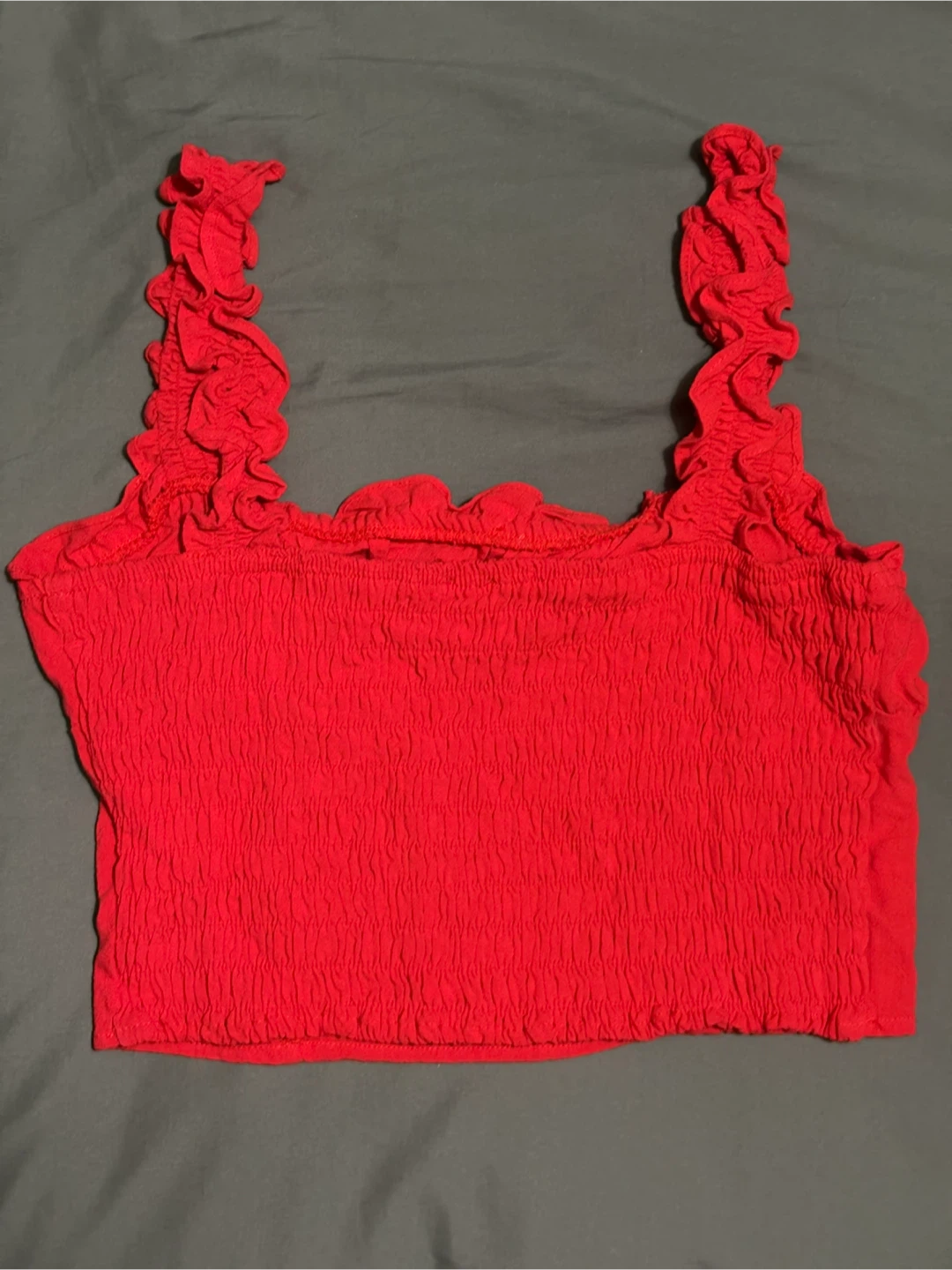 Sienna Sky Red Smocked Crop Top - Size L 🏆 - photo 2