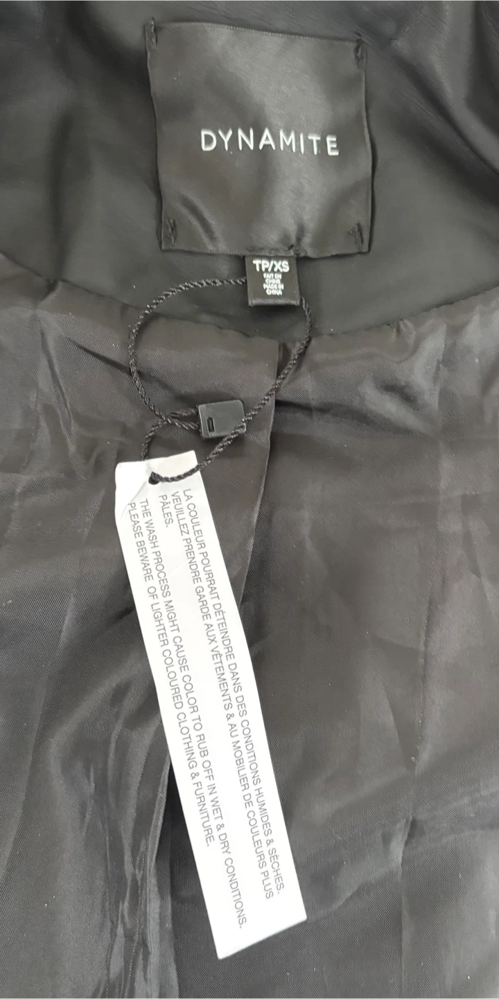 DYNAMITE Black Faux Leather Moto Jacket with Sherpa Collar - photo 3