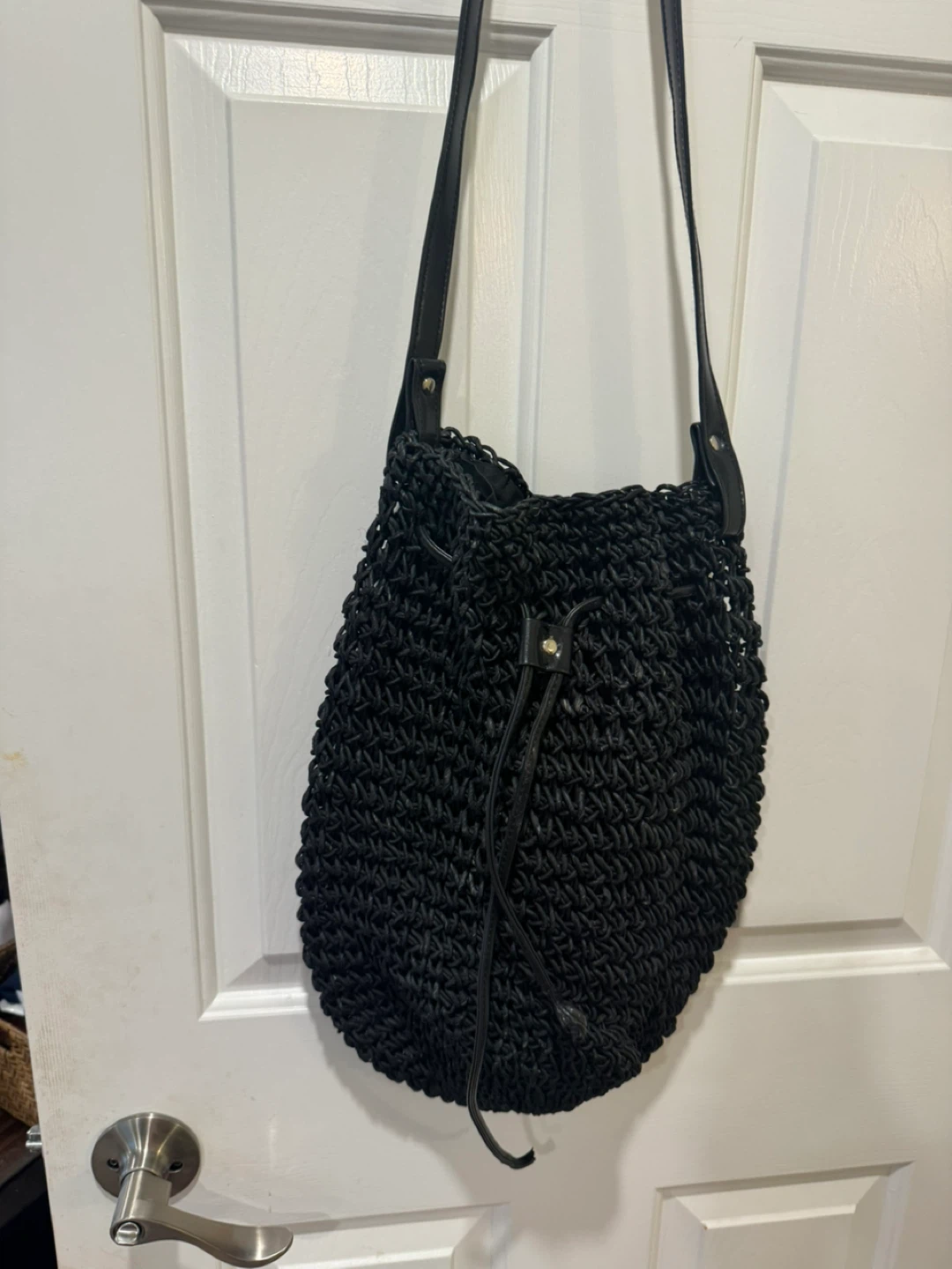 Black Woven Bucket Bag - photo 2