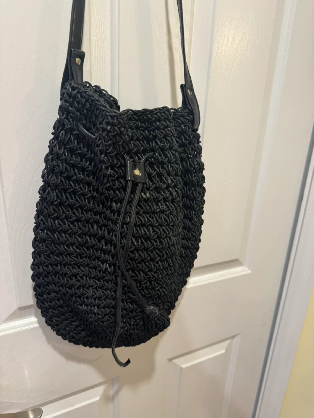 Black Woven Bucket Bag - photo 3