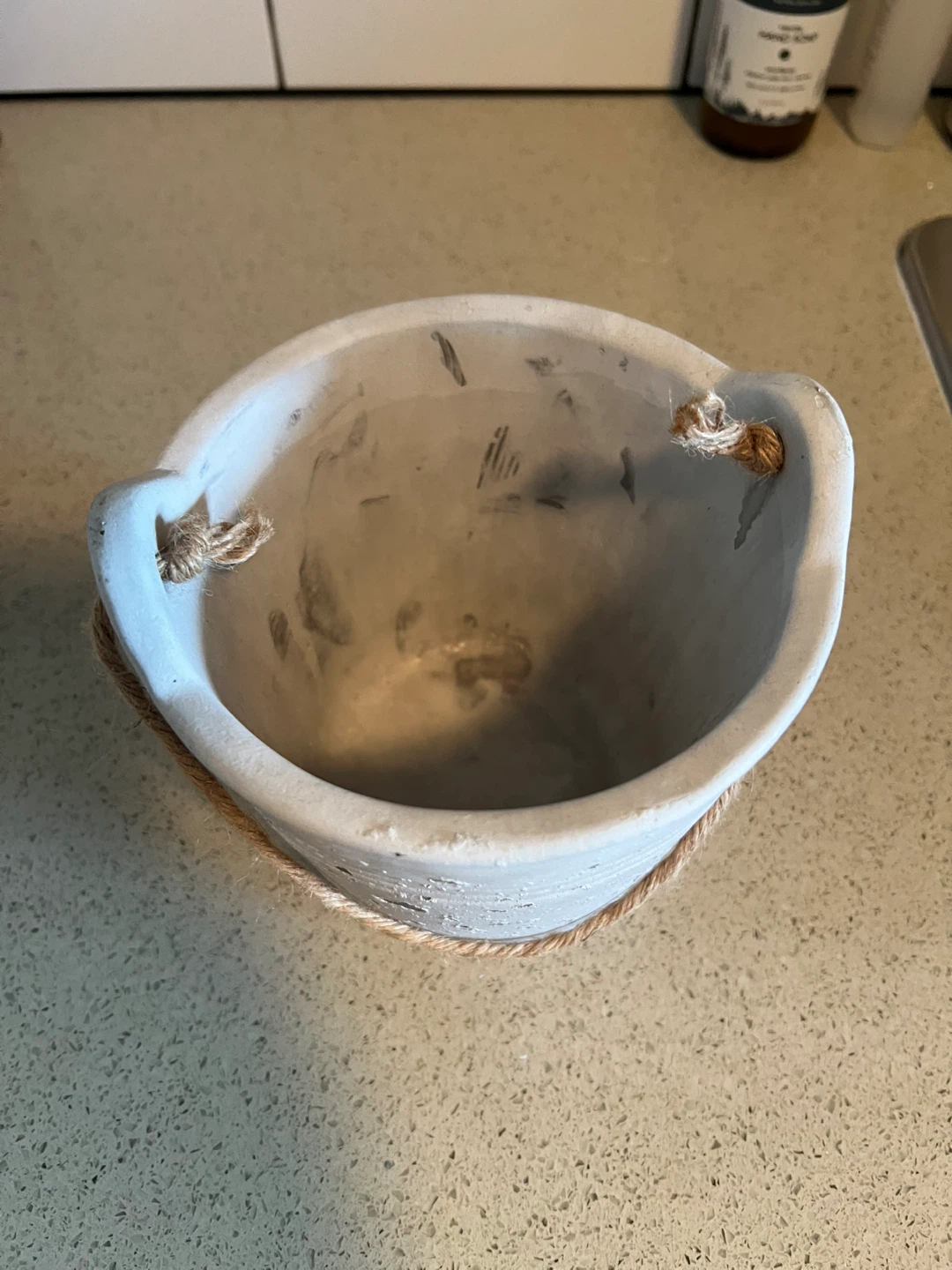 Decorative Pail with Rope Handles