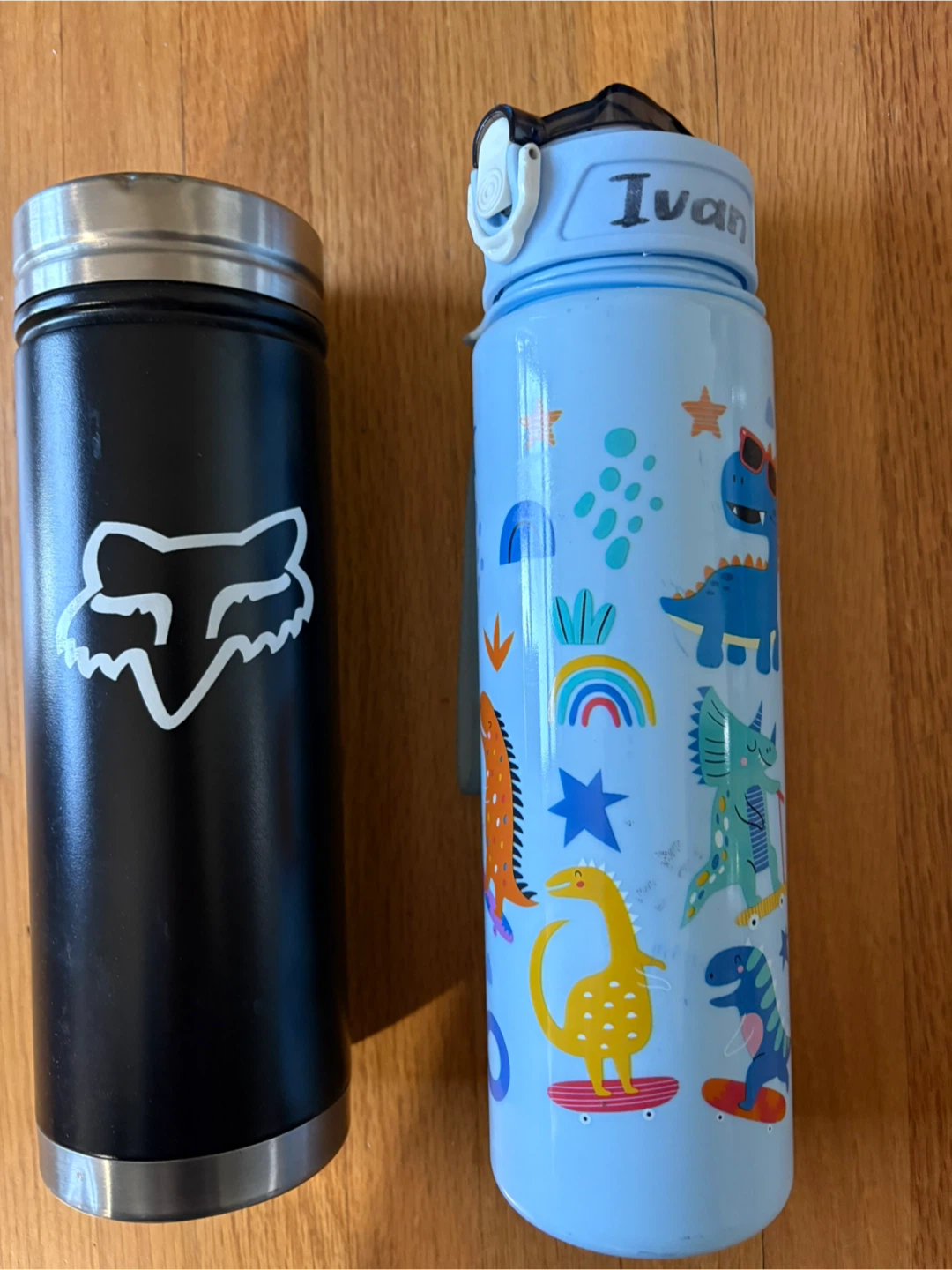 Fox Racing Water Bottle and Kids Dino Bottle