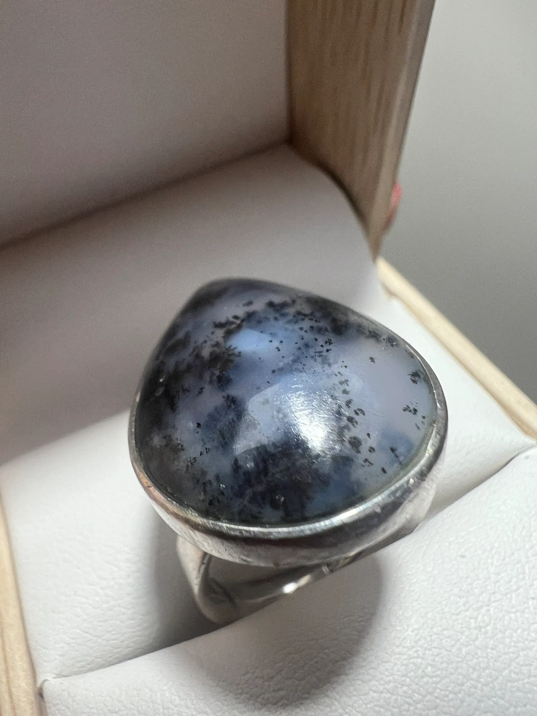925 Sterling Silver Dendritic Opal Ring