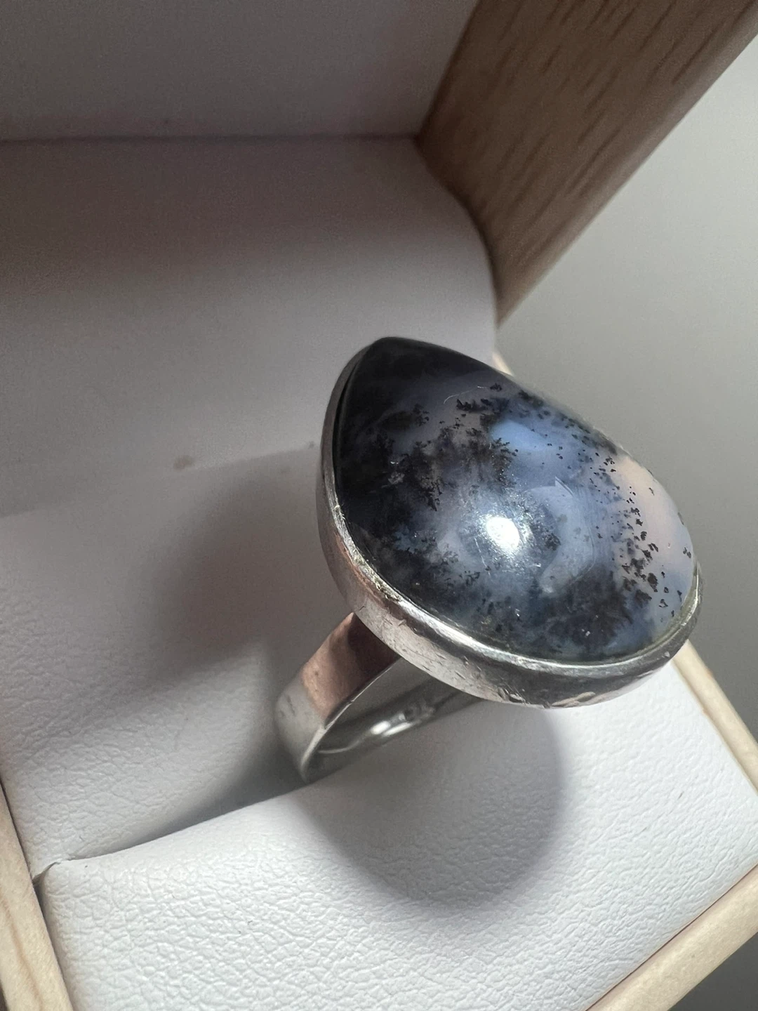 925 Sterling Silver Dendritic Opal Ring - photo 2