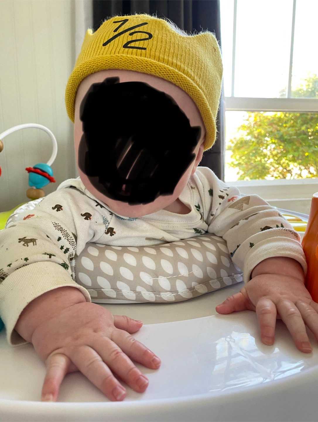 Half Birthday "1/2" Knit Crown Hat Halfway to One - photo 3