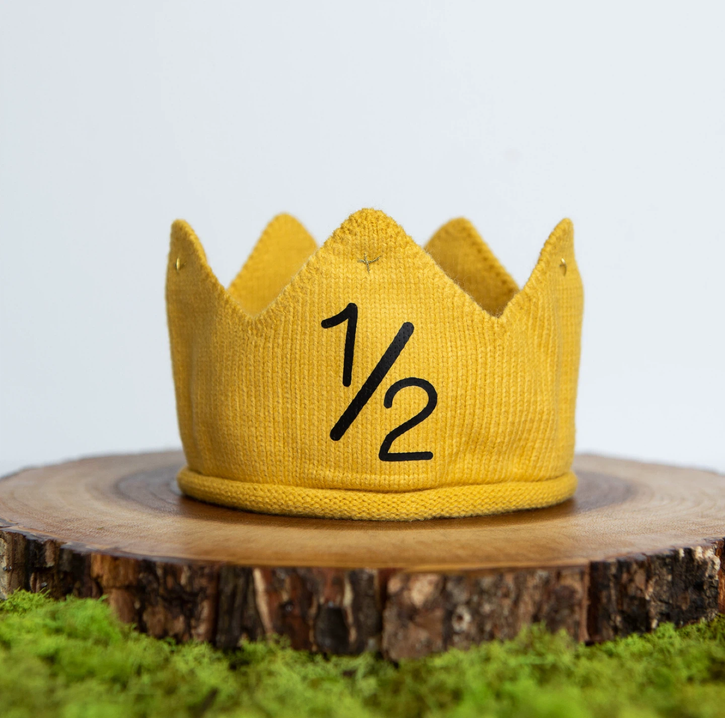 Half Birthday "1/2" Knit Crown Hat Halfway to One - photo 4