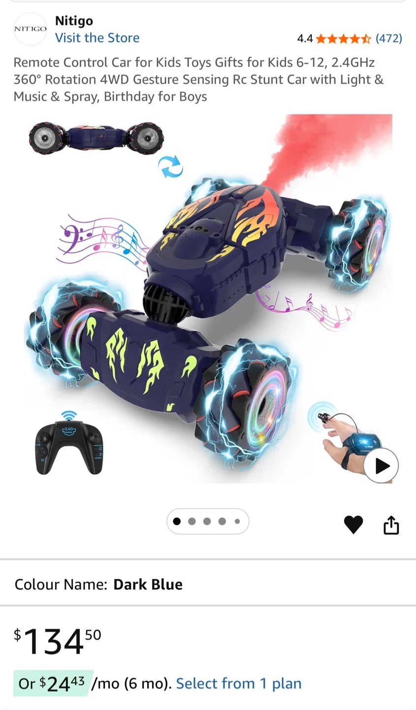 Dark Blue Remote Control Stunt Car - photo 2