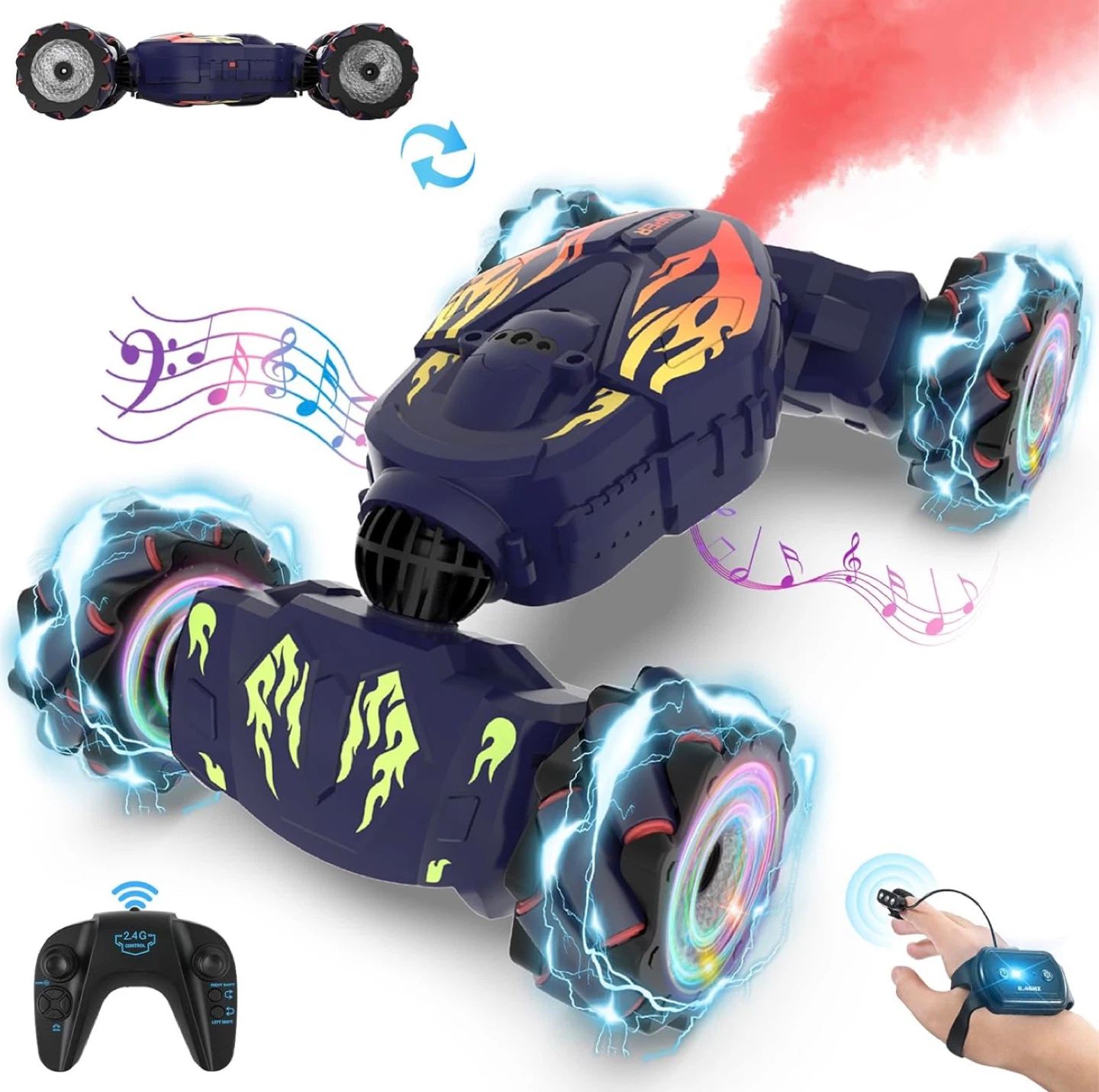 Dark Blue Remote Control Stunt Car