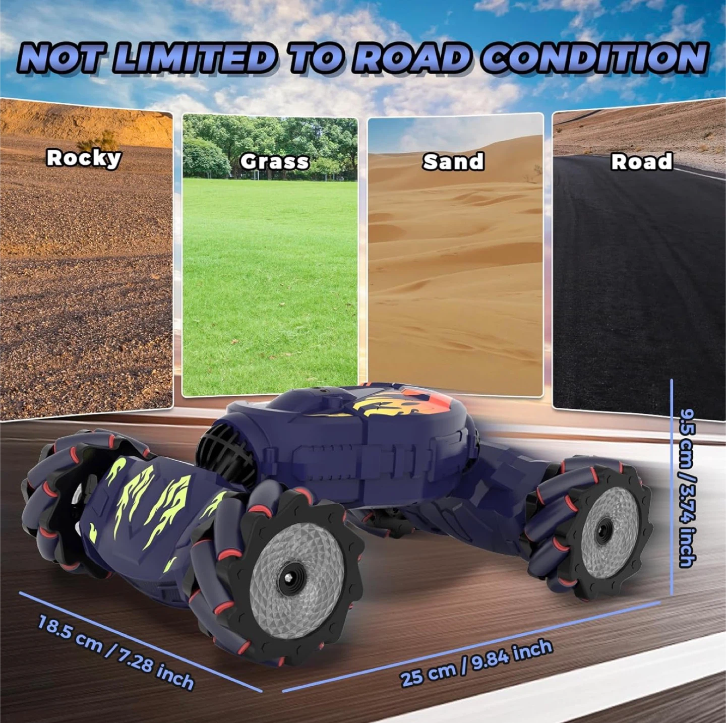 Dark Blue Remote Control Stunt Car - photo 3