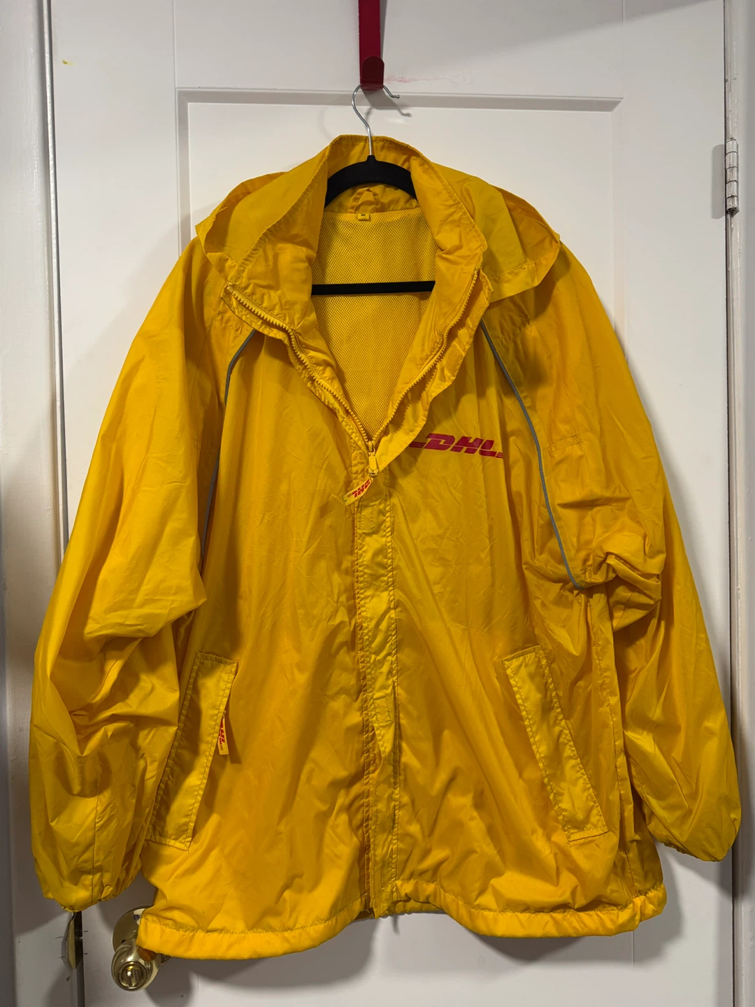 DHL Yellow Windbreaker Jacket - Size M