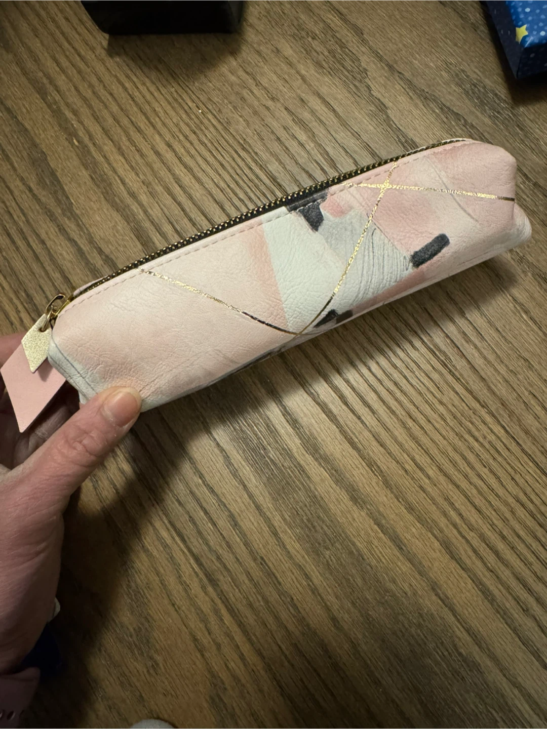 Indigo Pencil Case with Gold Accents LIKE NEW - photo 2