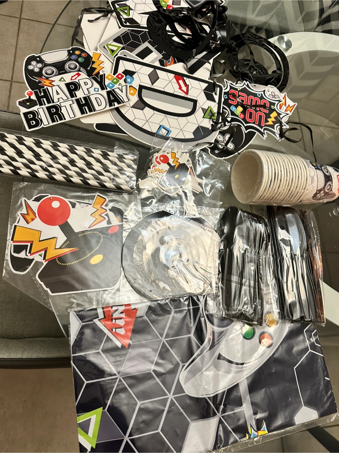 Video Game Birthday Party Supplies Set