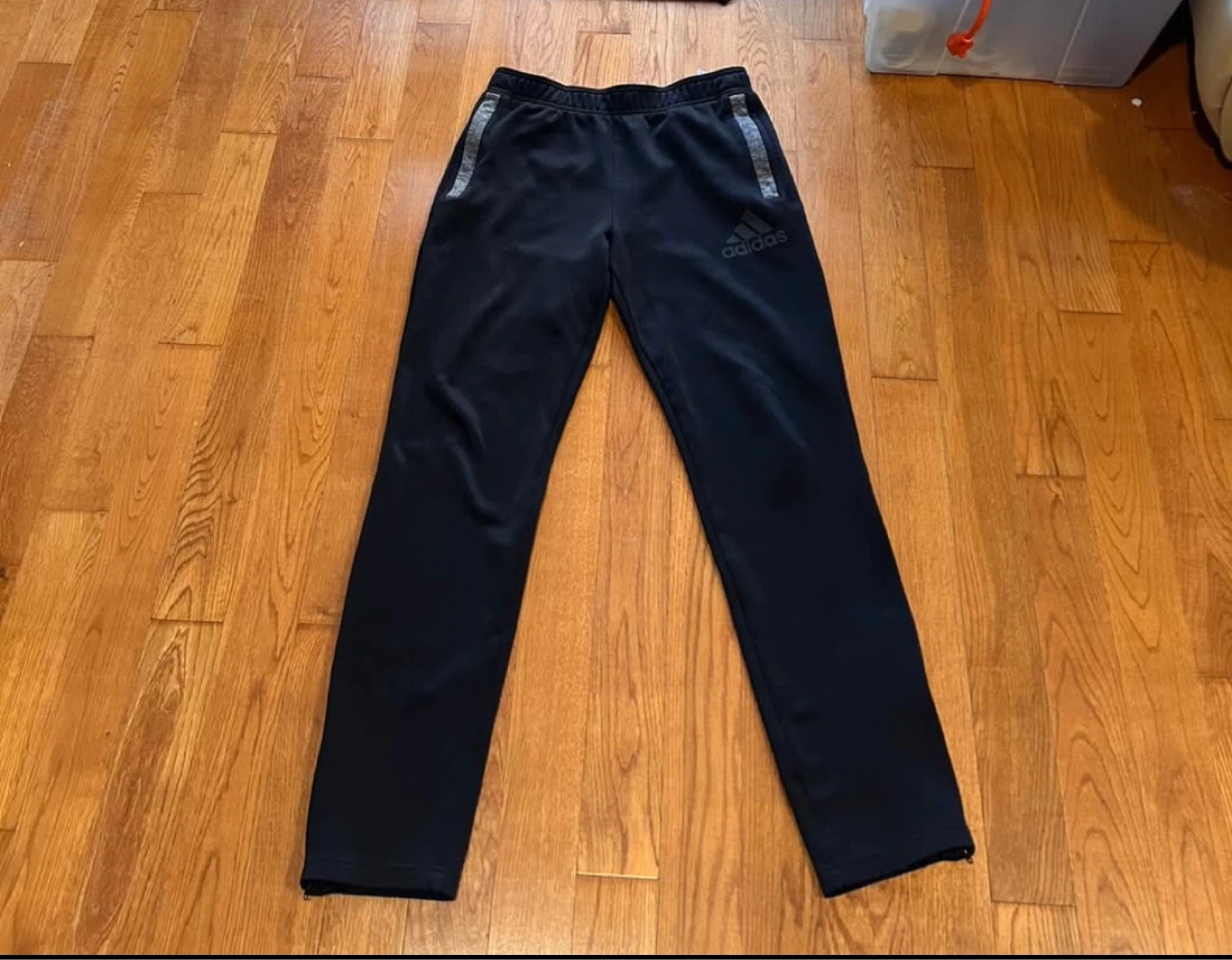 Adidas Black Fleece-Lined Sweatpants – Size Small - photo 2