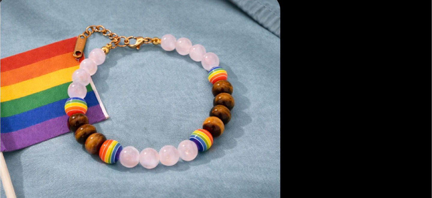 Beaded Bracelet with Rainbow Accent - photo 3