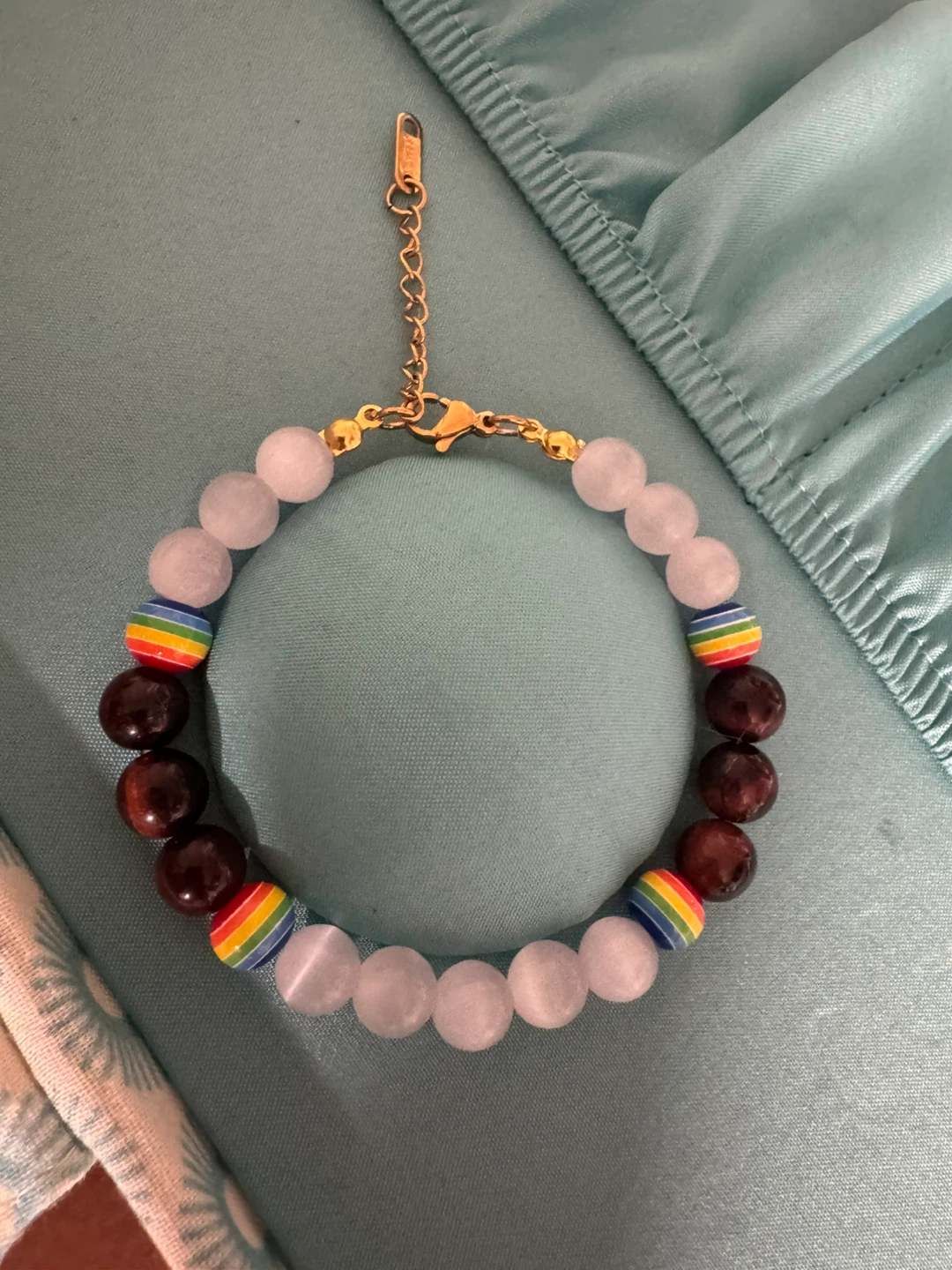 Beaded Bracelet with Rainbow Accent