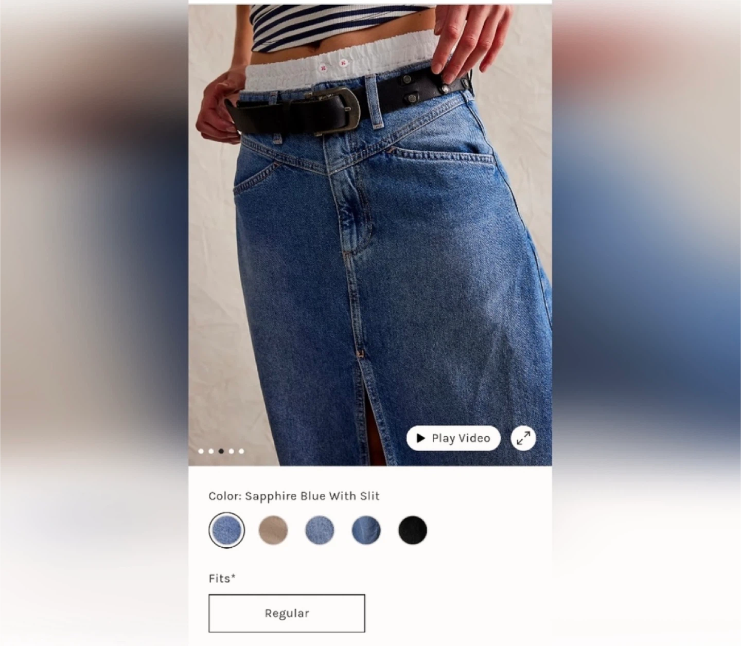 We The Free Denim Maxi Skirt Size 14 Sapphire Blue - photo 3