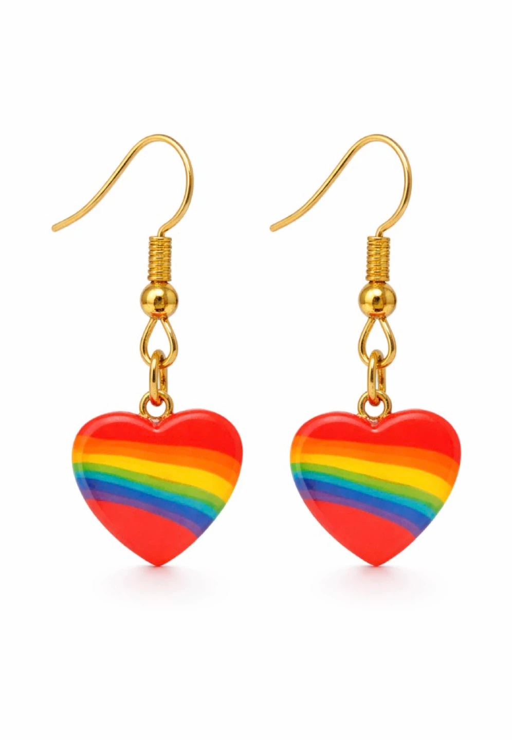 Rainbow Heart Drop Earrings