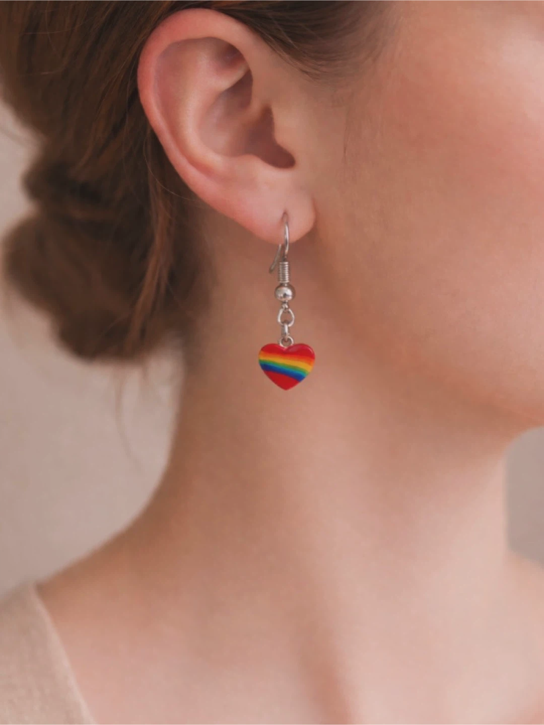 Rainbow Heart Drop Earrings - photo 2