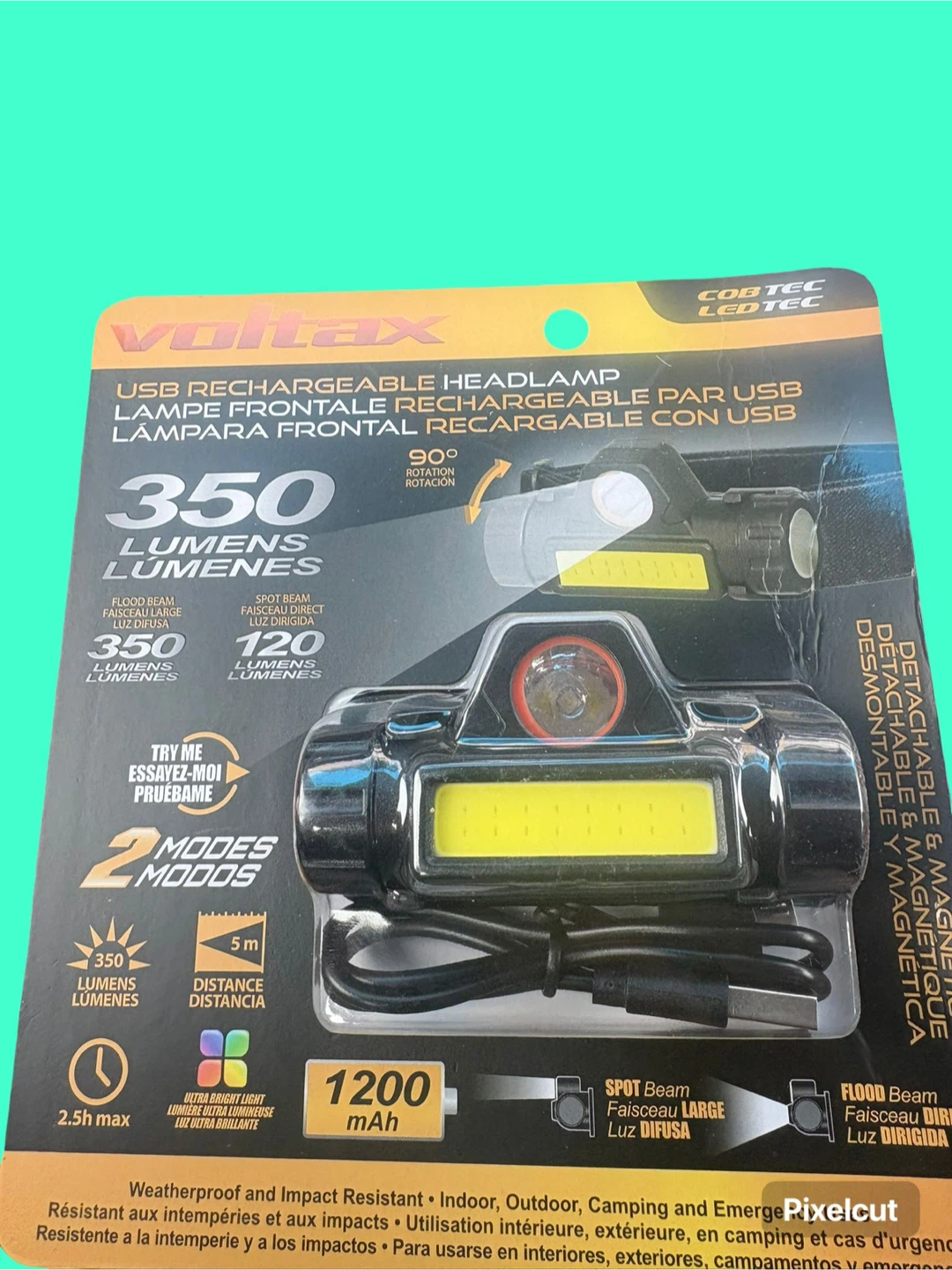 Voltax USB Rechargeable LED Headlamp - 350 Lumens